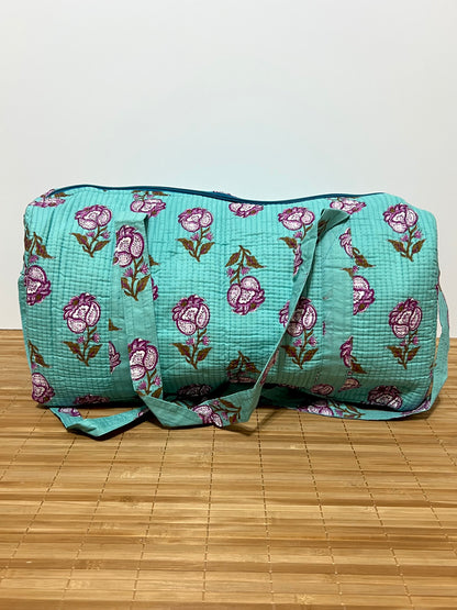 Bolso viaje de India de algodón hecho a mano | Bolso para usar como equipaje de mano o cabina 40x30x20 cm