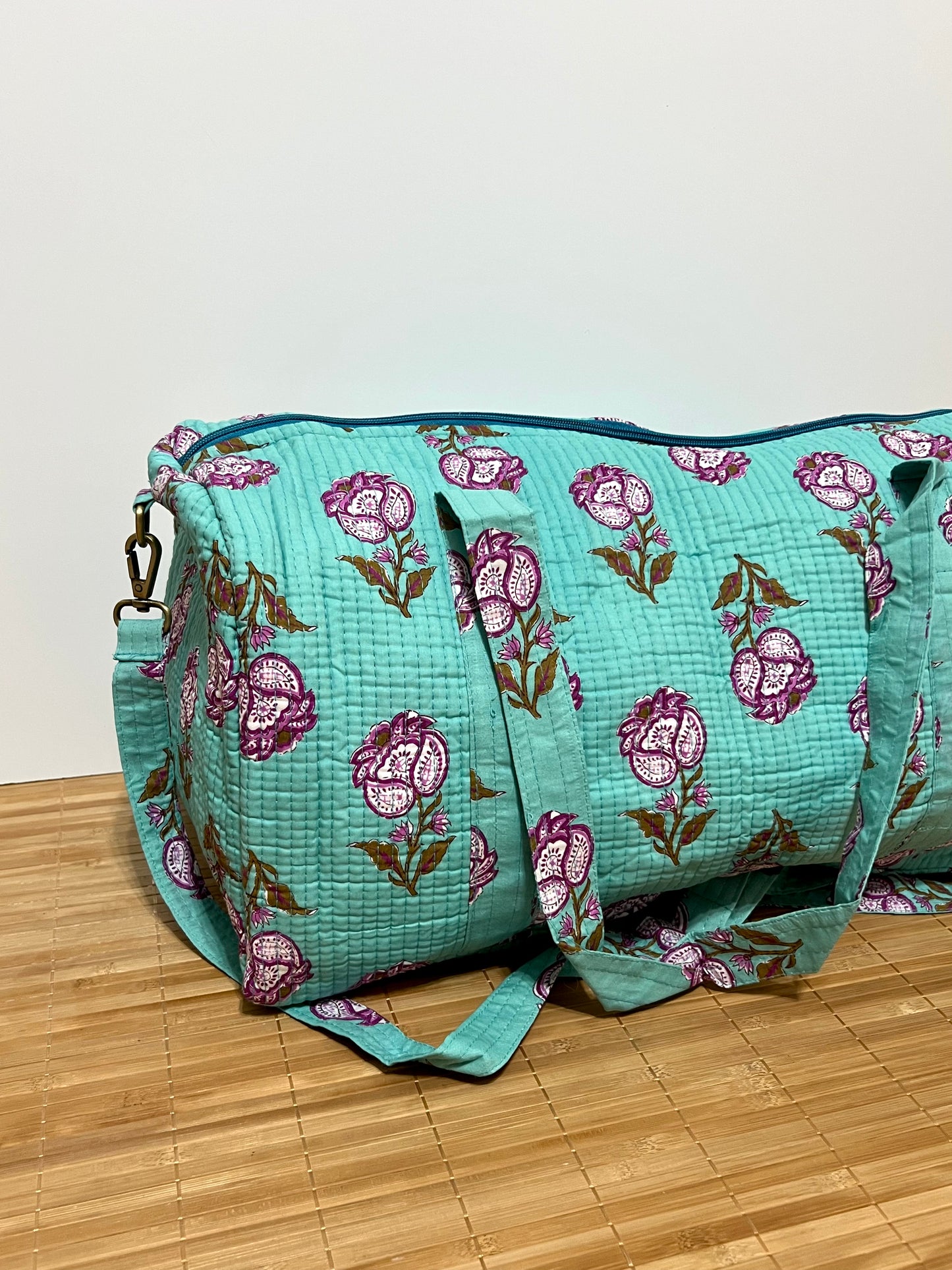 Bolso viaje de India de algodón hecho a mano | Bolso para usar como equipaje de mano o cabina 40x30x20 cm