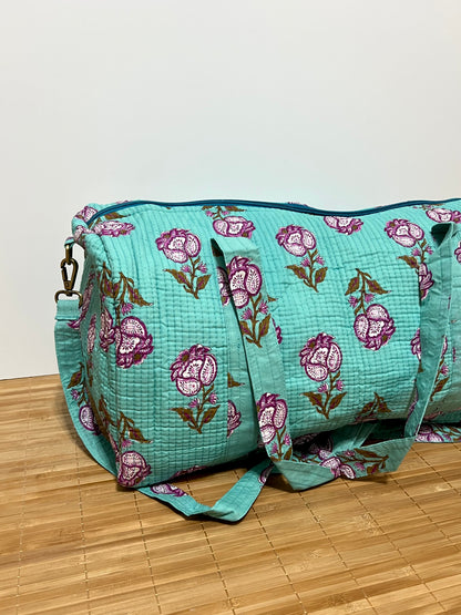 Bolso viaje de India de algodón hecho a mano | Bolso para usar como equipaje de mano o cabina 40x30x20 cm