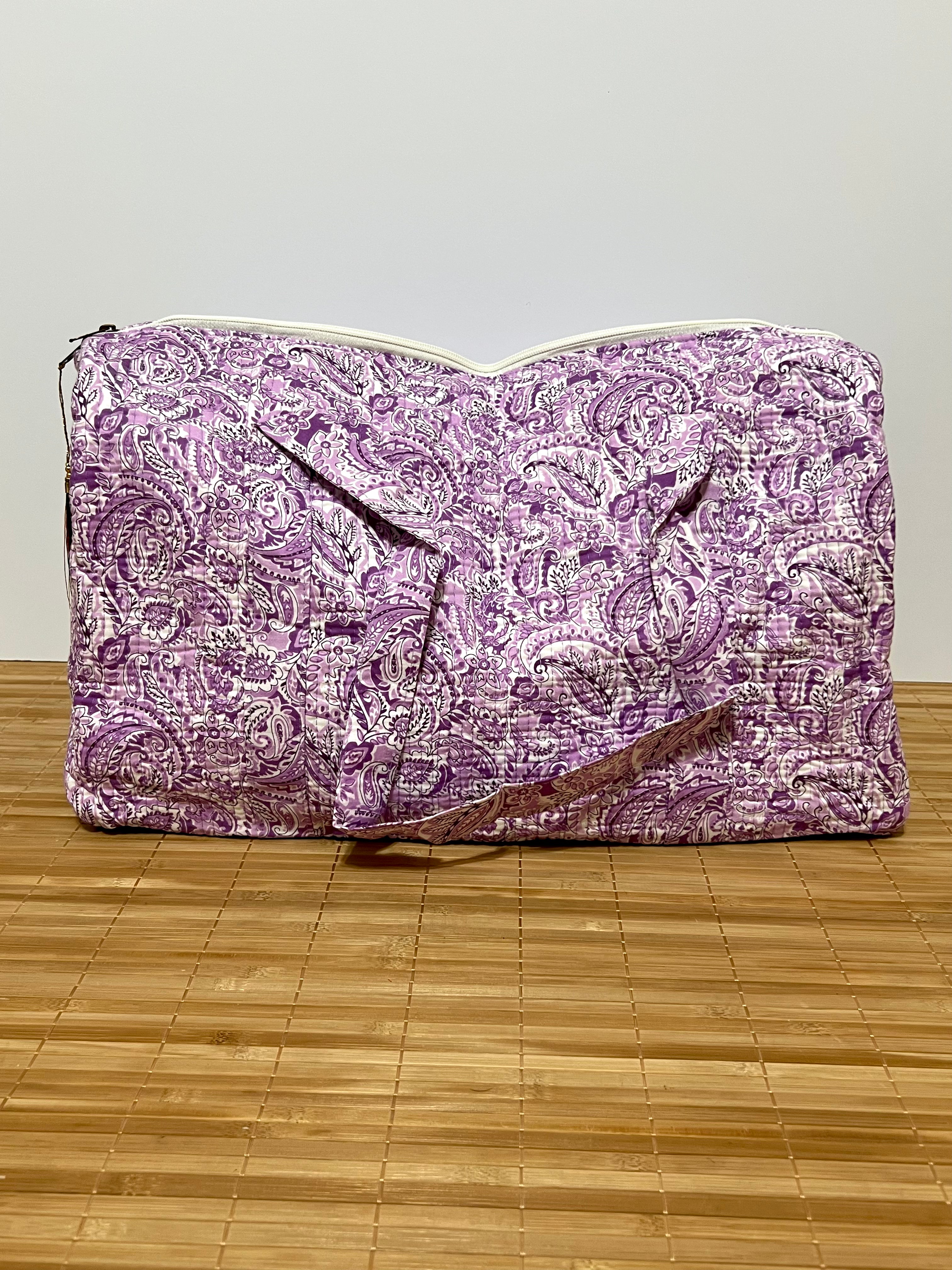 Personalisierte Reisetasche aus bedruckter Baumwolle mit Initialen – 40 × 30 × 20 cm