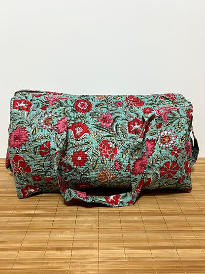 Bolso viaje de India de algodón hecho a mano | Bolso para usar como equipaje de mano o cabina 40x30x20 cm