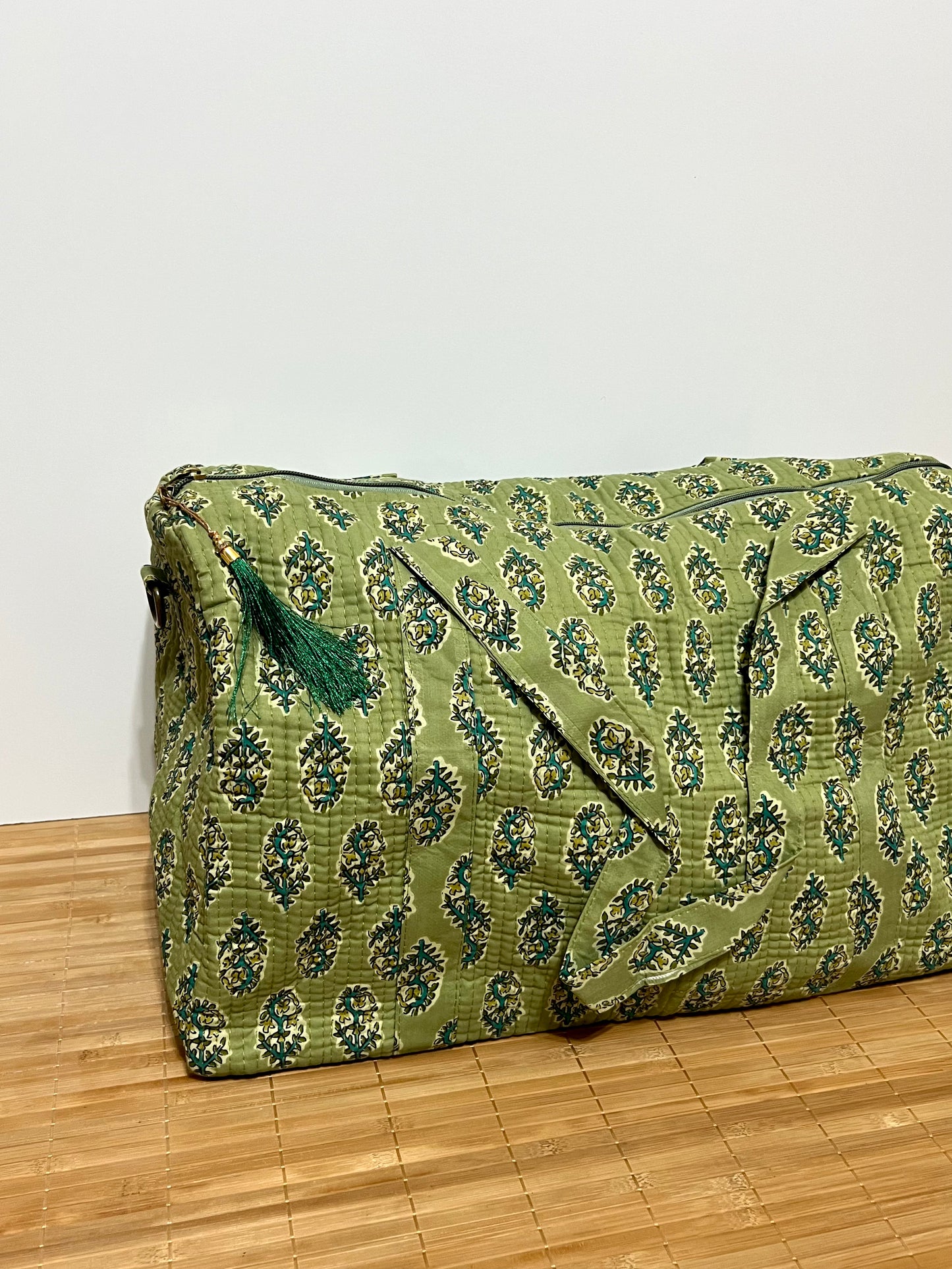 Bolso viaje de India de algodón hecho a mano | Bolso para usar como equipaje de mano o cabina 40x30x20 cm