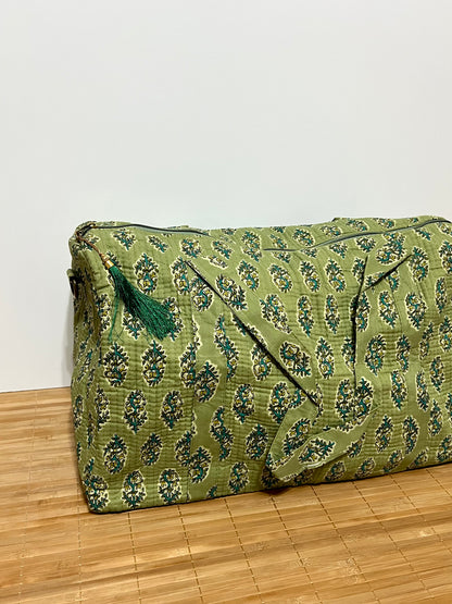 Bolso viaje de India de algodón hecho a mano | Bolso para usar como equipaje de mano o cabina 40x30x20 cm