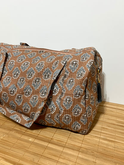 Bolso viaje de India de algodón hecho a mano | Bolso para usar como equipaje de mano o cabina 40x30x20 cm