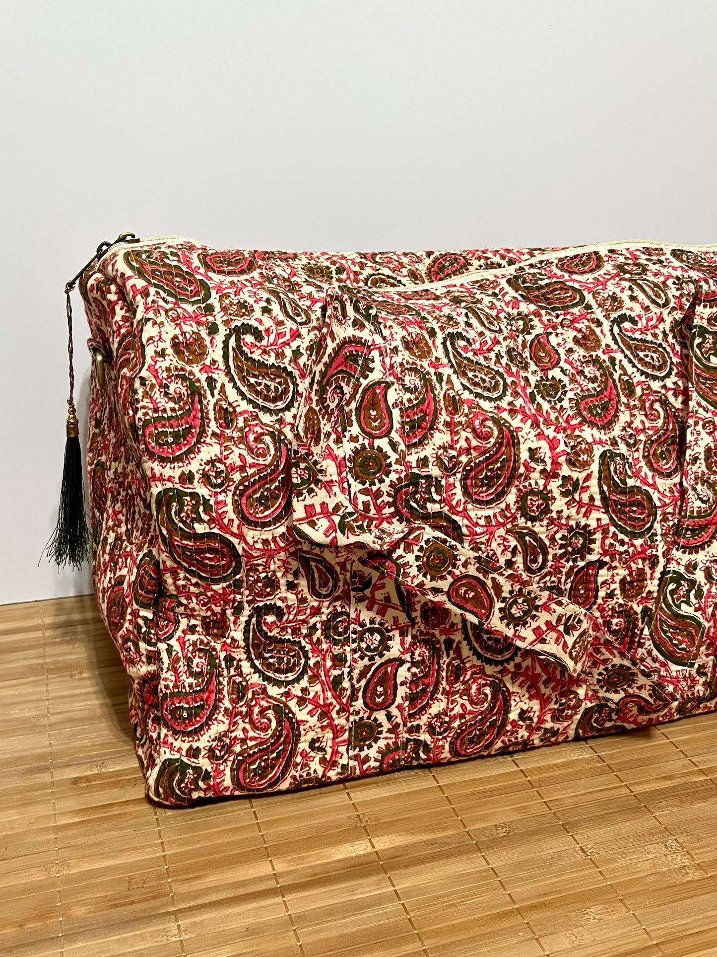 Bolso viaje de India de algodón hecho a mano | Bolso para usar como equipaje de mano o cabina 40x30x20 cm