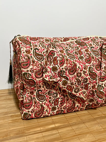 Bolso viaje de India de algodón hecho a mano | Bolso para usar como equipaje de mano o cabina 40x30x20 cm