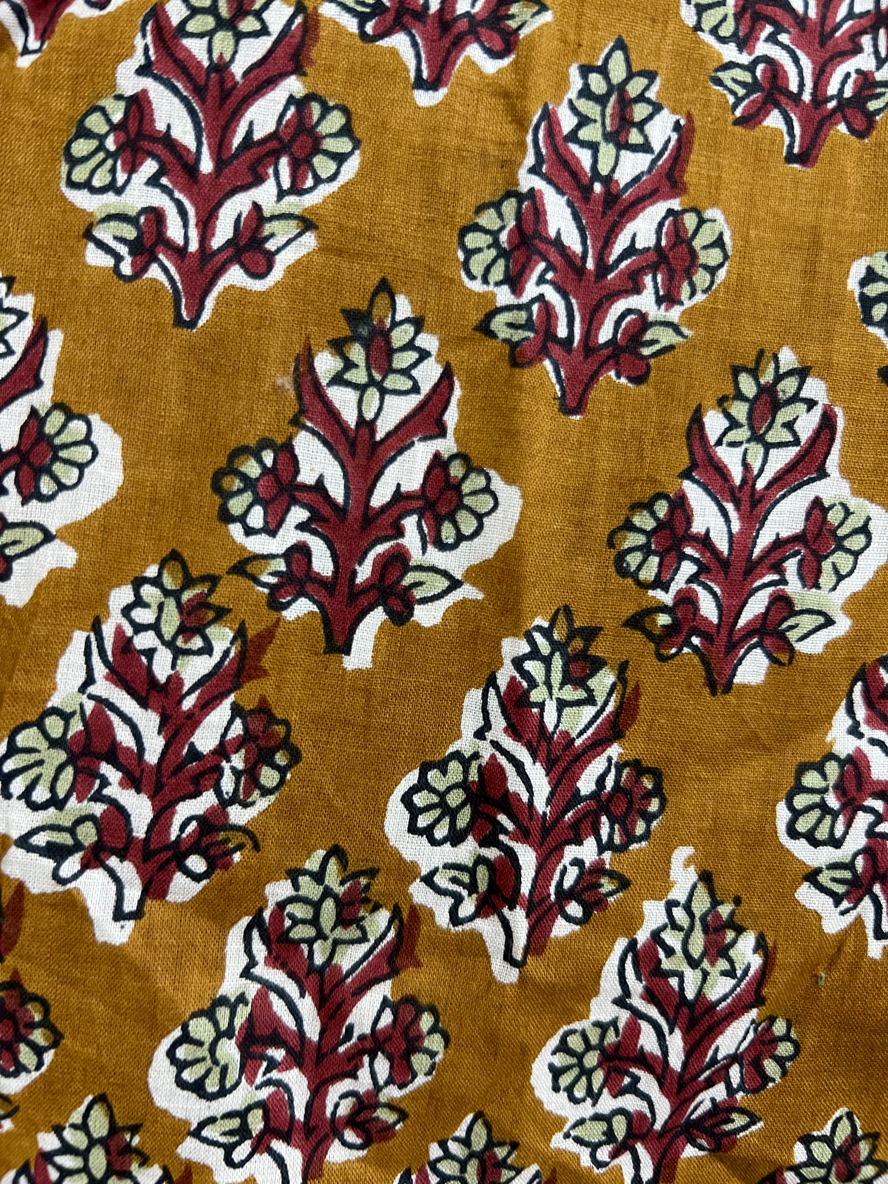 Blusa de Algodón Estampada Mujer | Cuello Nido de Abeja y Manga Abullonada