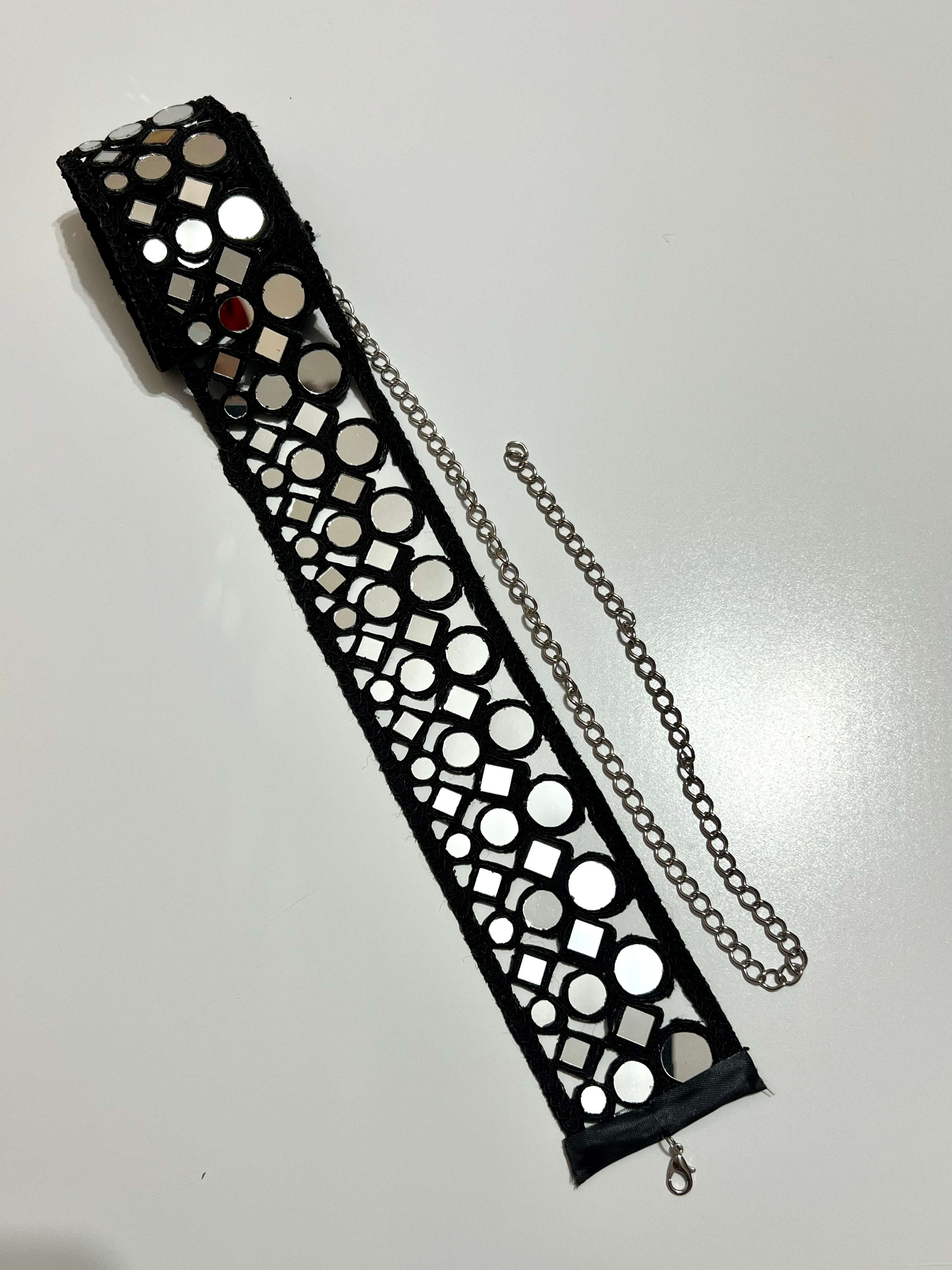 Cinturón espejos Dorado y Plateado mujer con cadena ajustable