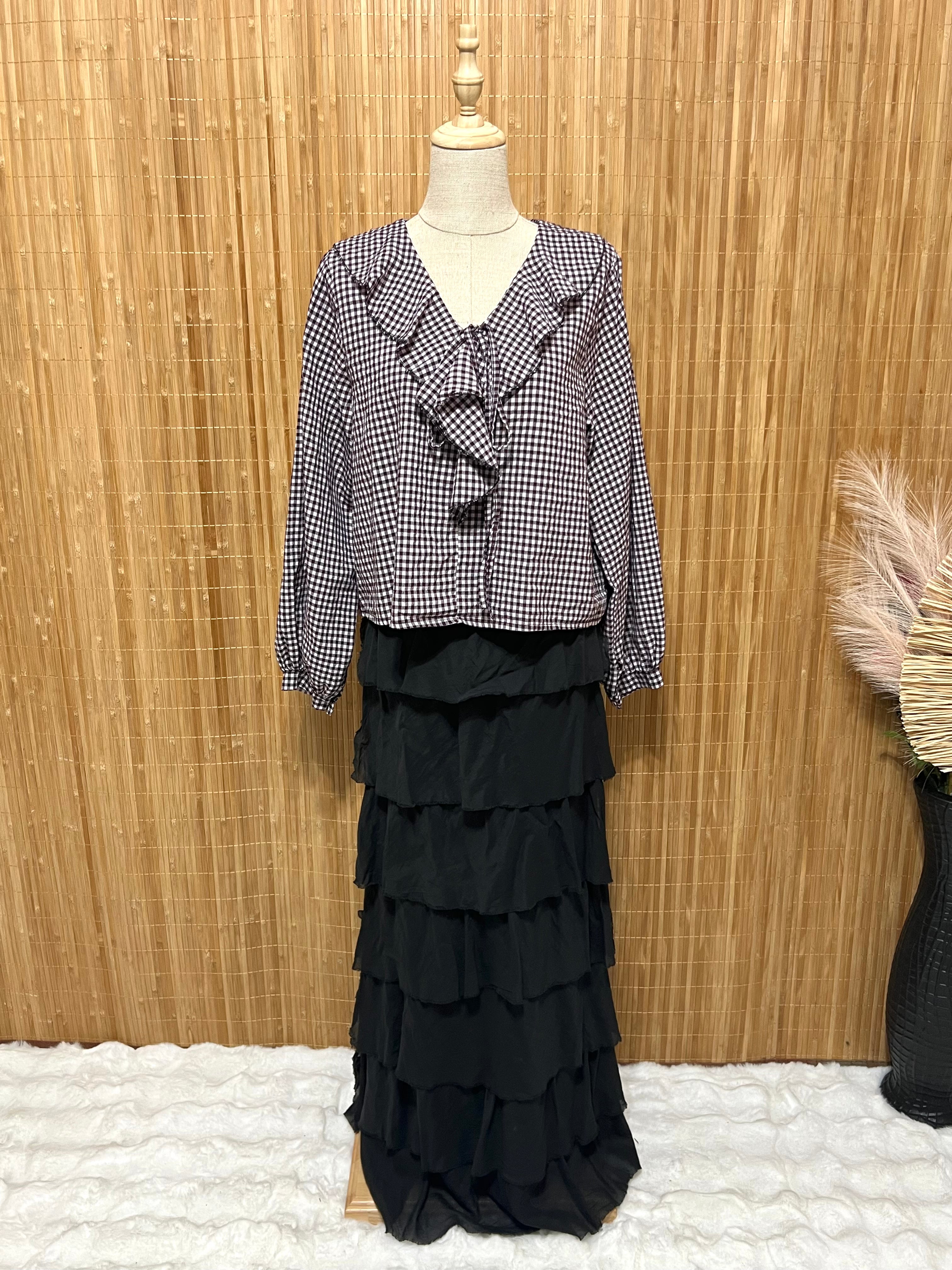 Camisa cuadros vichy con volantes mujer | Disponible en 4 colores | Tallas XS, S, M, L