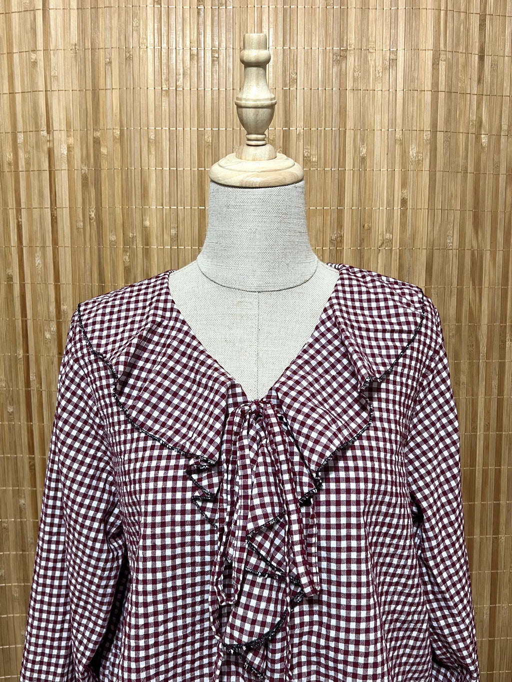 Camisa cuadros vichy con volantes mujer | Disponible en 4 colores | Tallas XS, S, M, L