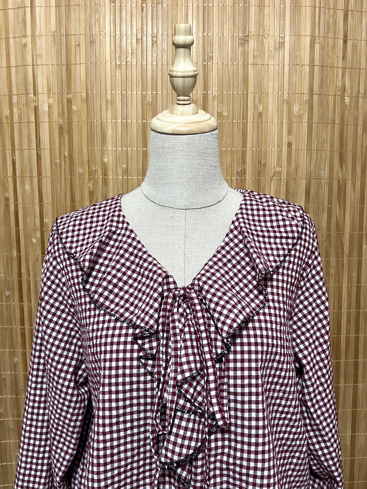 Camisa cuadros vichy con volantes mujer | Disponible en 4 colores | Tallas XS, S, M, L