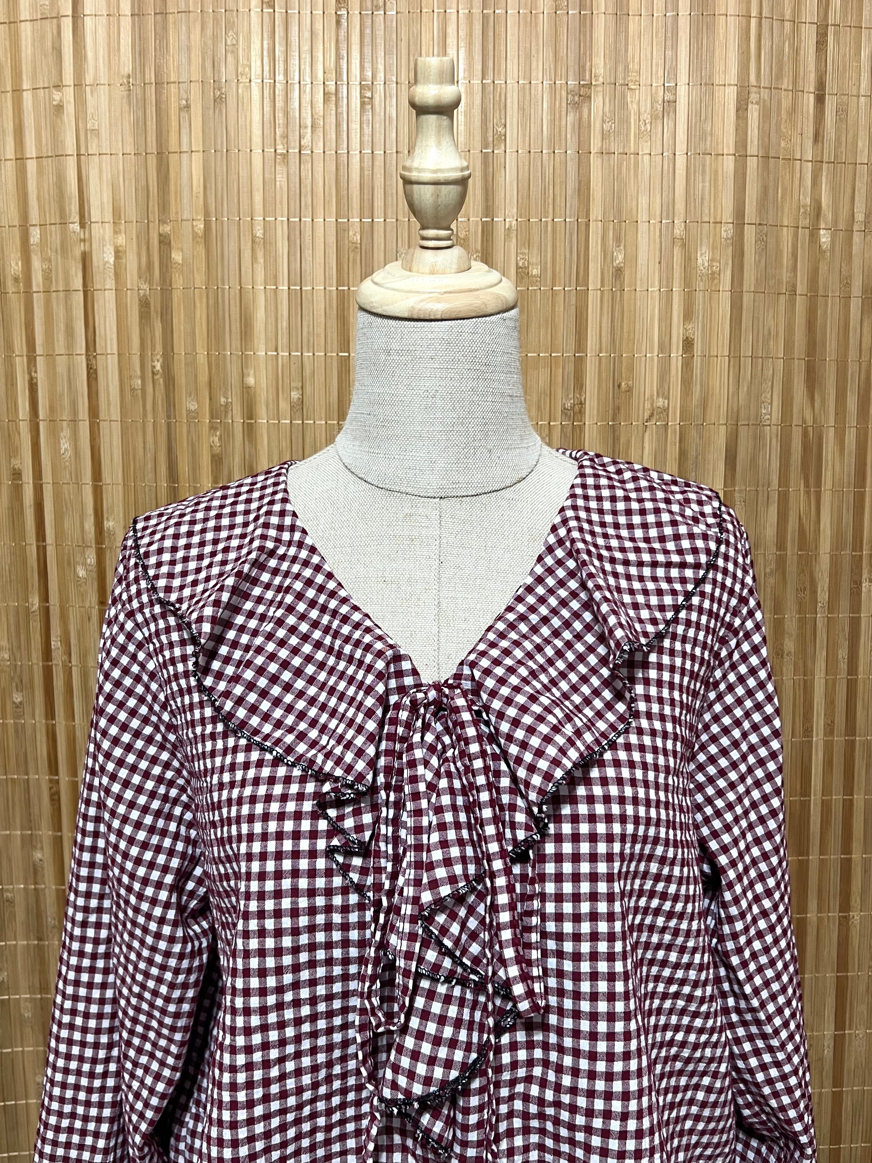 Camisa cuadros vichy con volantes mujer | Disponible en 4 colores | Tallas XS, S, M, L