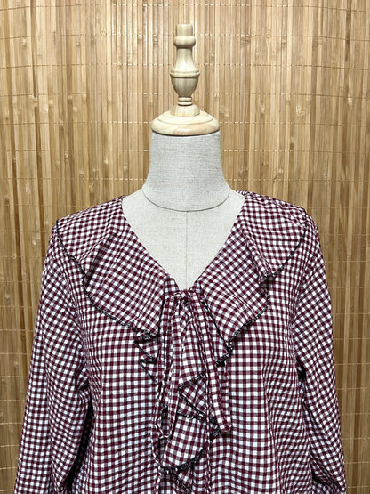 Camisa cuadros vichy con volantes mujer | Disponible en 4 colores | Tallas XS, S, M, L