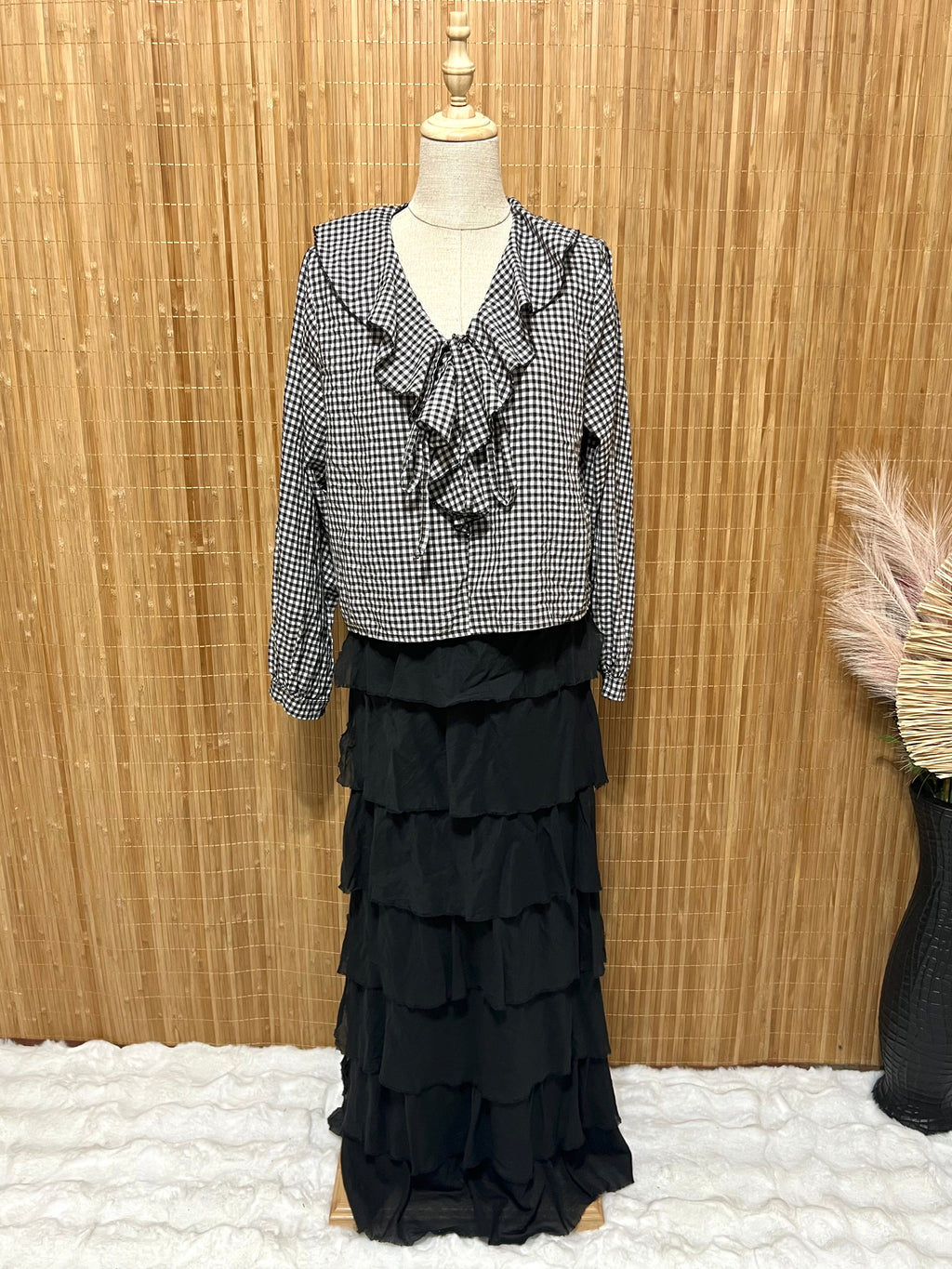 Camisa cuadros vichy con volantes mujer | Disponible en 4 colores | Tallas XS, S, M, L