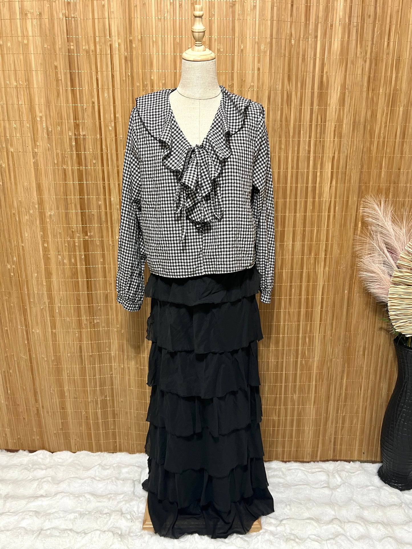 Camisa cuadros vichy con volantes mujer | Disponible en 4 colores | Tallas XS, S, M, L