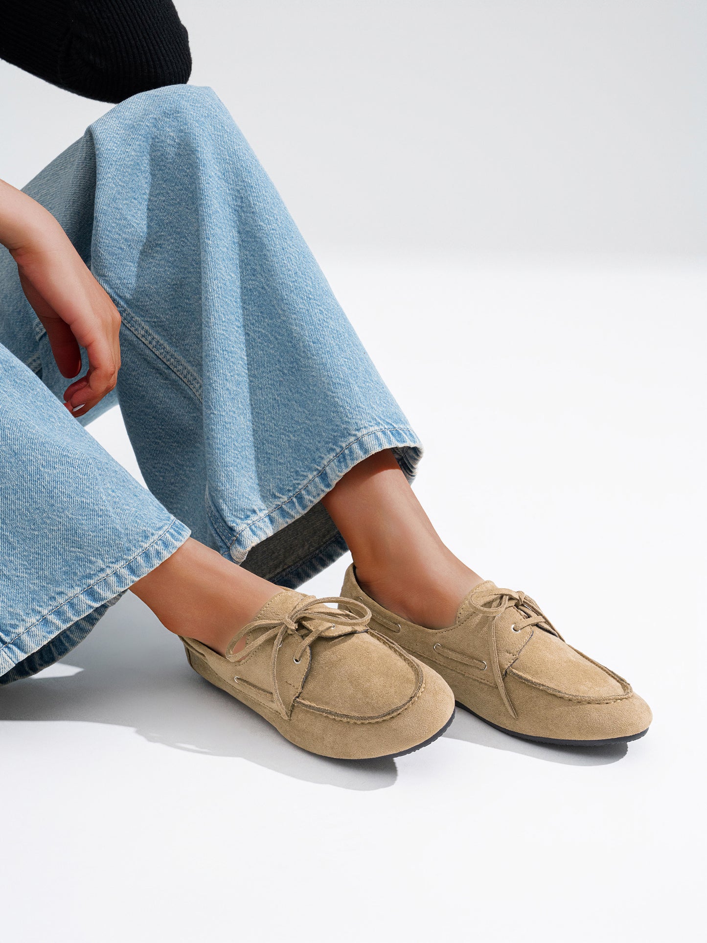 Mocasines Antelina mujer con Cordones – Para uso diario u oficina | Elige tu talla habitual (36 a 41)