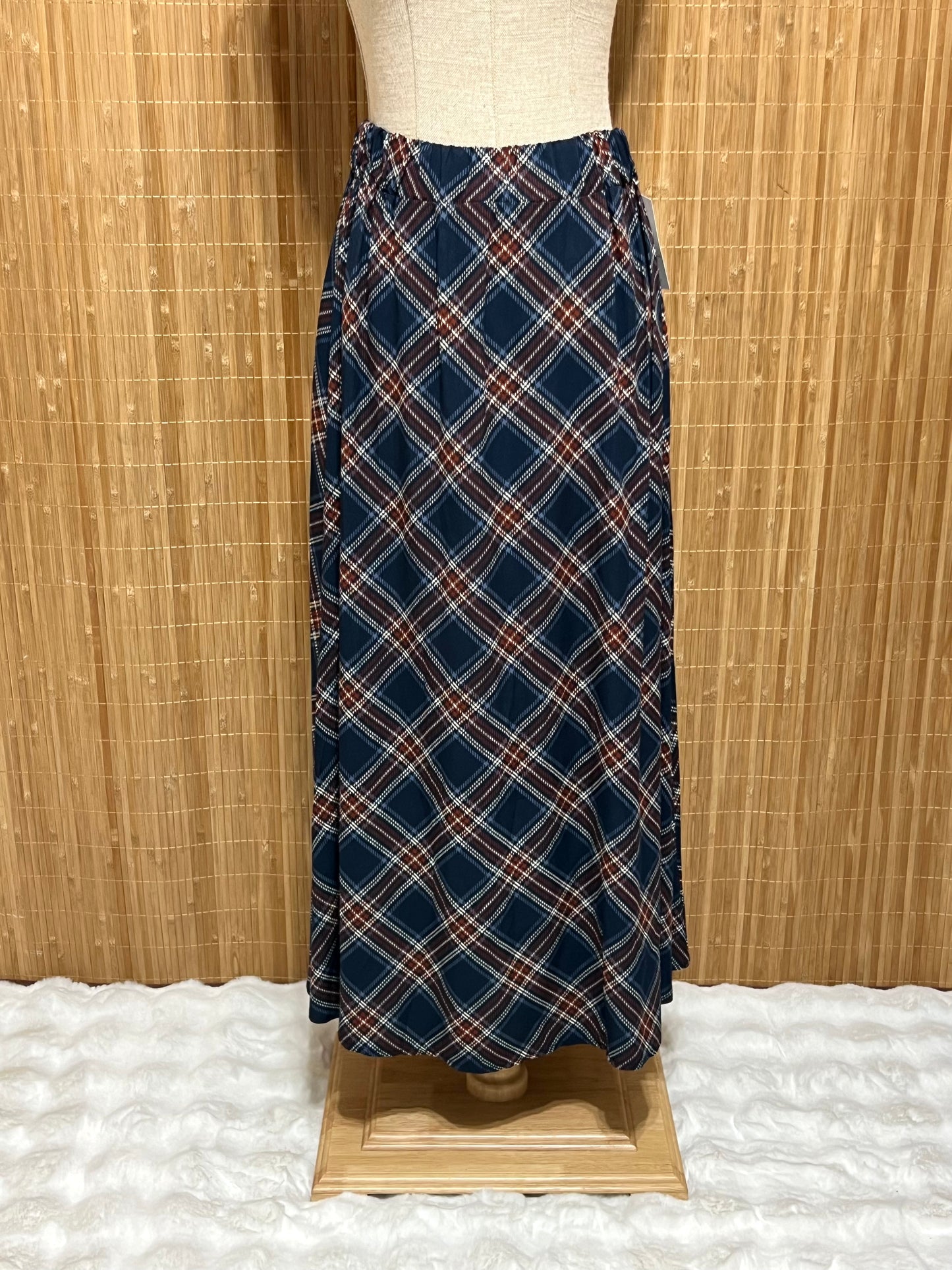 Falda larga de Cuadros Tartán tipo escocés mujer – Tejido suave, talla única (34-42)