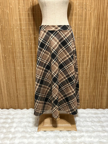 Falda larga de Cuadros Tartán tipo escocés mujer – Tejido suave, talla única (34-42)