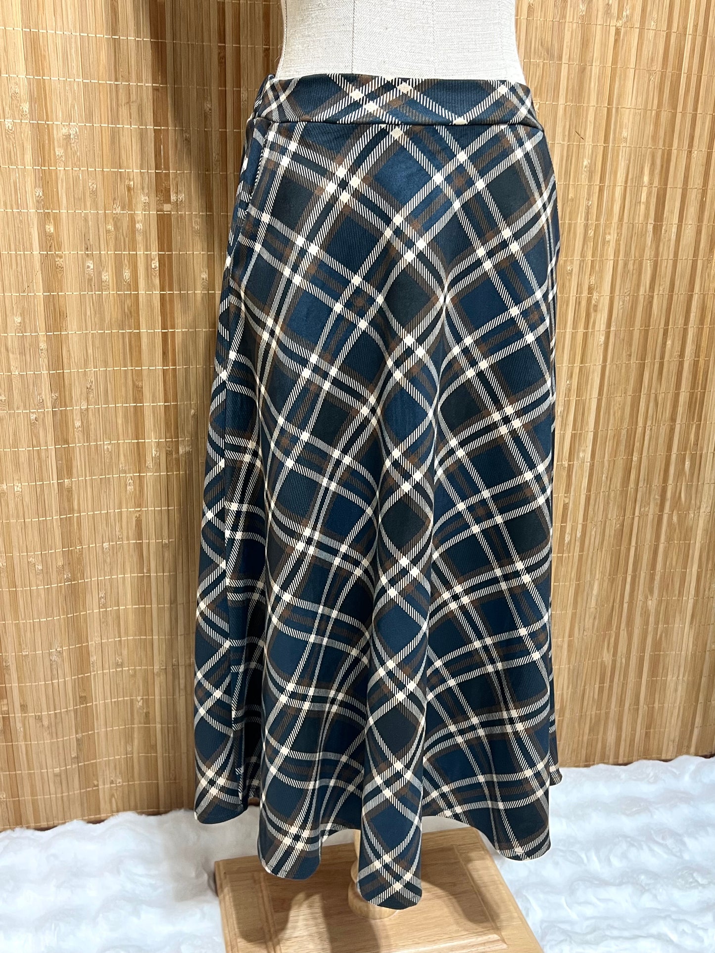 Falda larga de Cuadros Tartán tipo escocés mujer – Tejido suave, talla única (34-42)