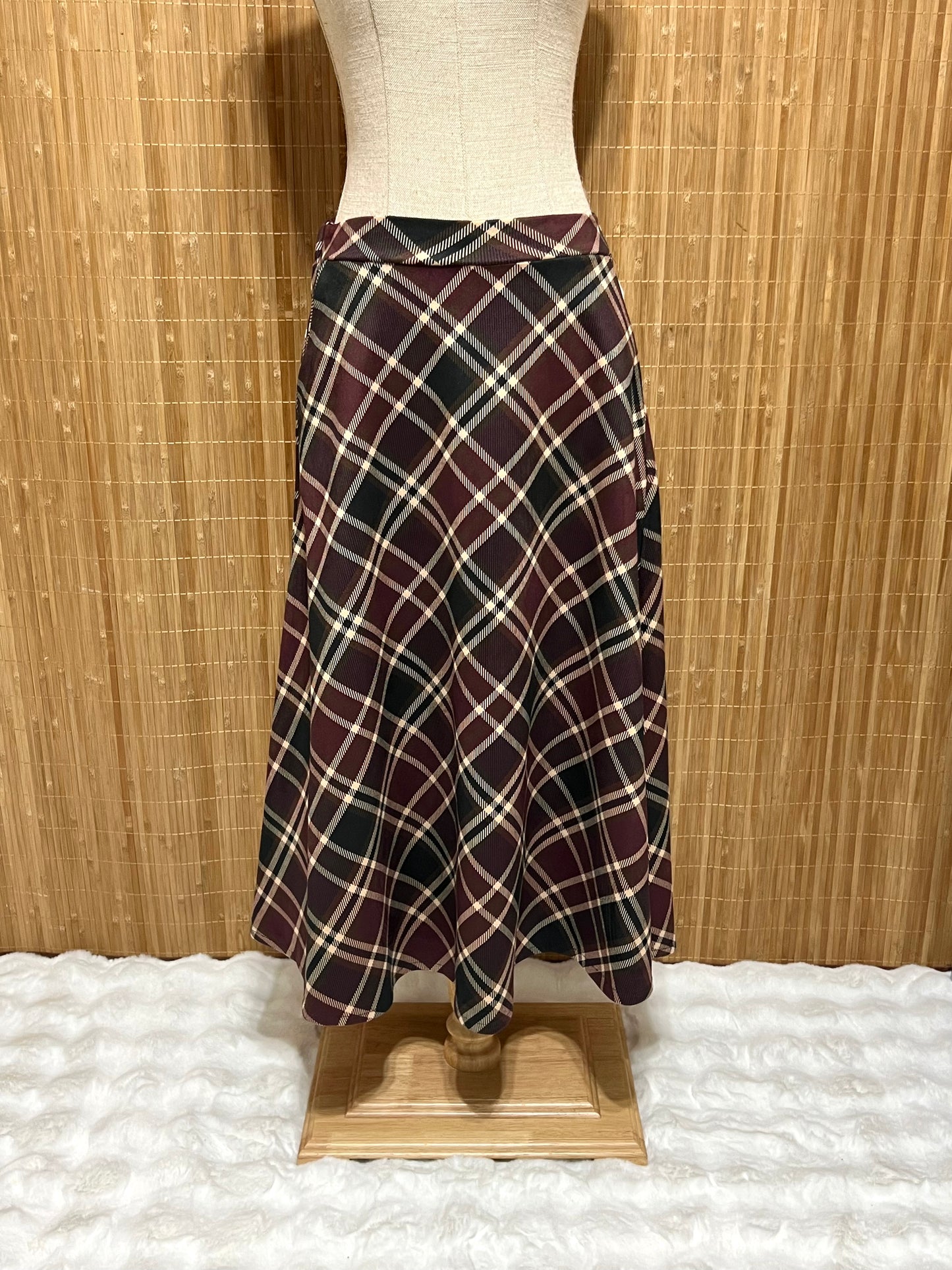Falda larga de Cuadros Tartán tipo escocés mujer – Tejido suave, talla única (34-42)