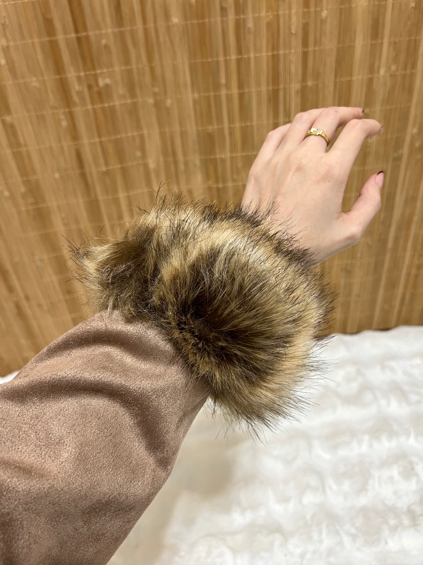 Cuello y puño de pelo efecto natural mujer - Comprar junto o separado