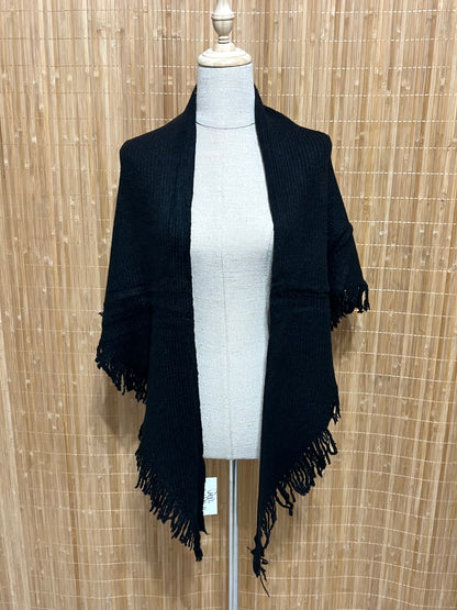 Capa o Chal de Punto con Flecos Multiposición | Grueso y elegante para otoño/invierno