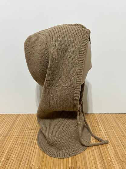 Balaclava de Punto Grueso con Cordón Ajustable – Capucha y Bufanda de Invierno