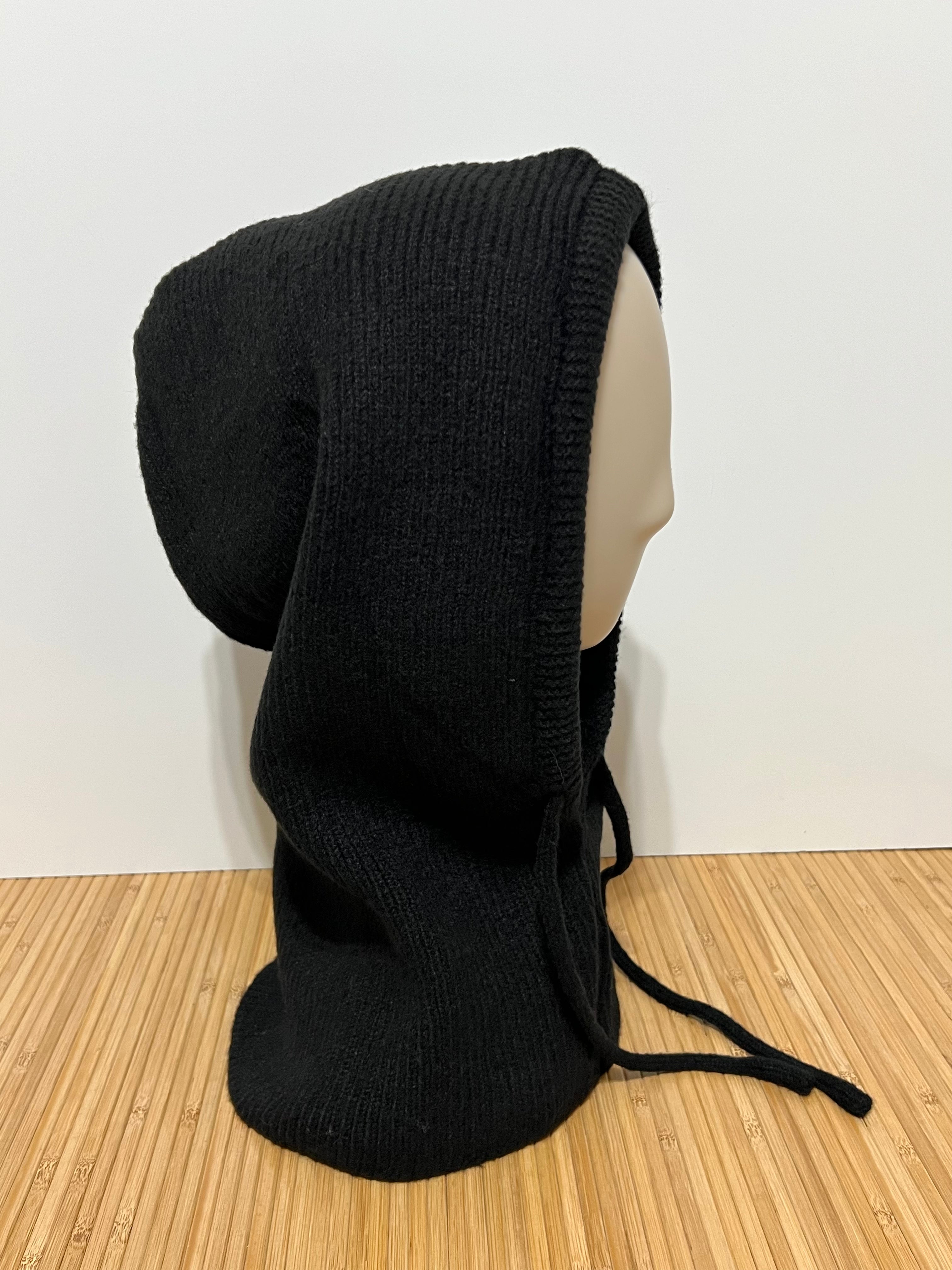 Balaclava de Punto Grueso con Cordón Ajustable – Capucha y Bufanda de Invierno