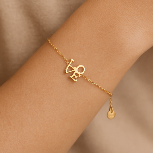 Pulsera Love Baño de Oro - MINNI MOON-Lepetitemarie-Singularu-PDPAOLA-Luamarta