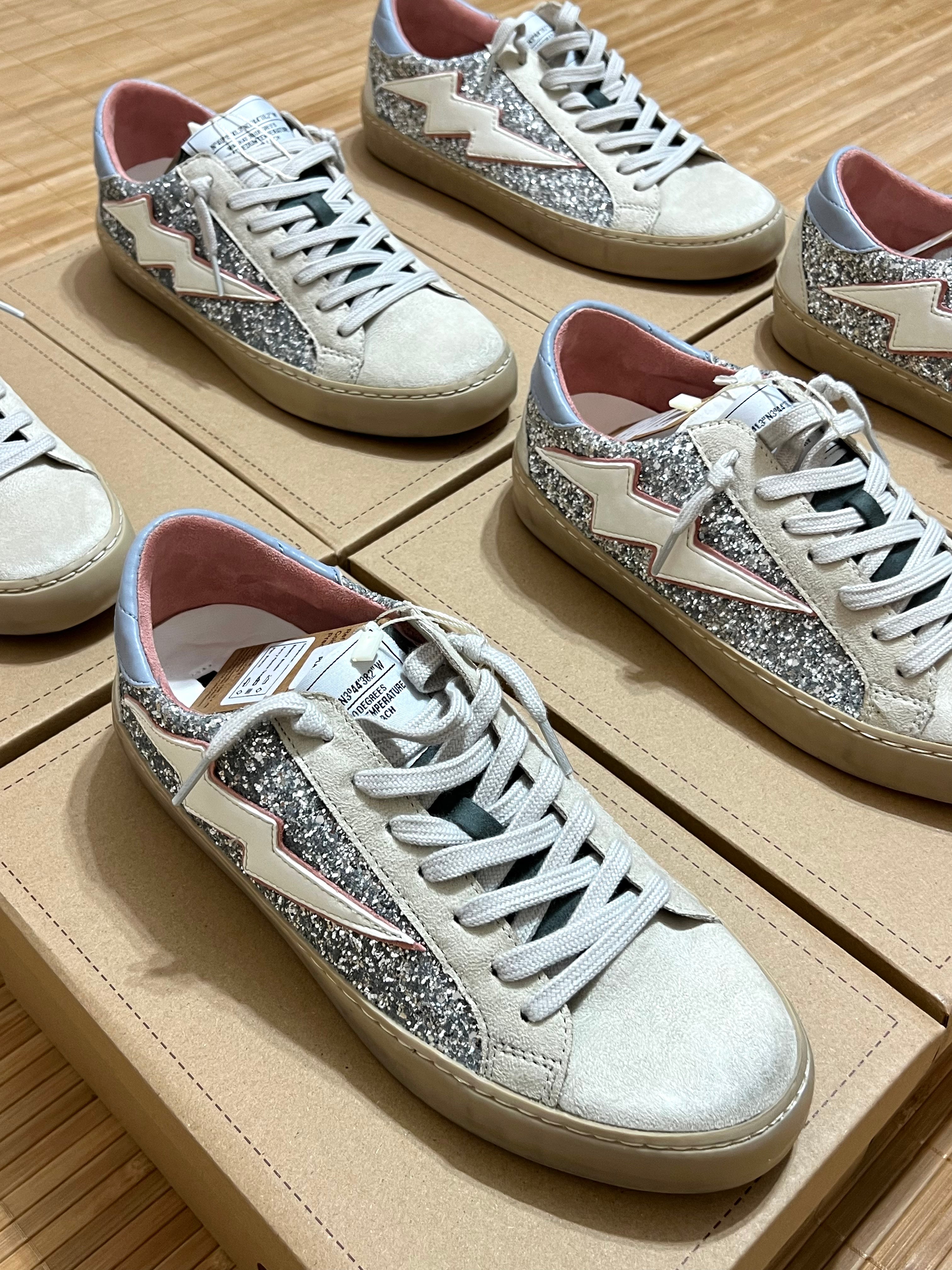 Zapatillas rayo con purpurina mujer – Tallas 35 a 41 | Tallan grandes, pedir una talla menos