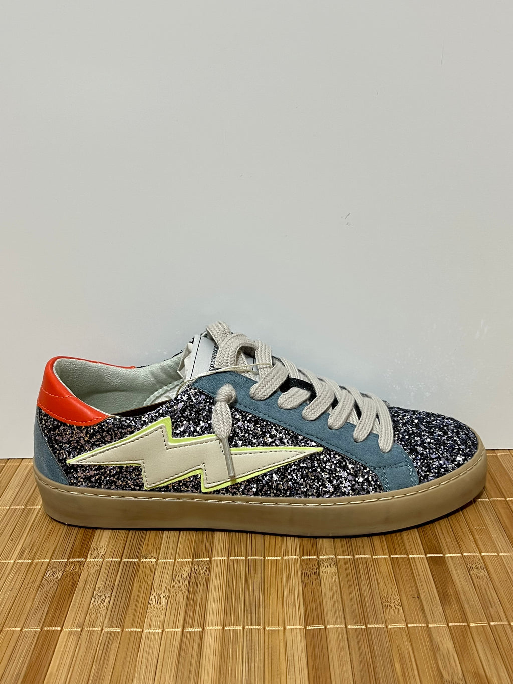 Zapatillas rayo con purpurina mujer – Tallas 35 a 41 | Tallan grandes, pedir una talla menos