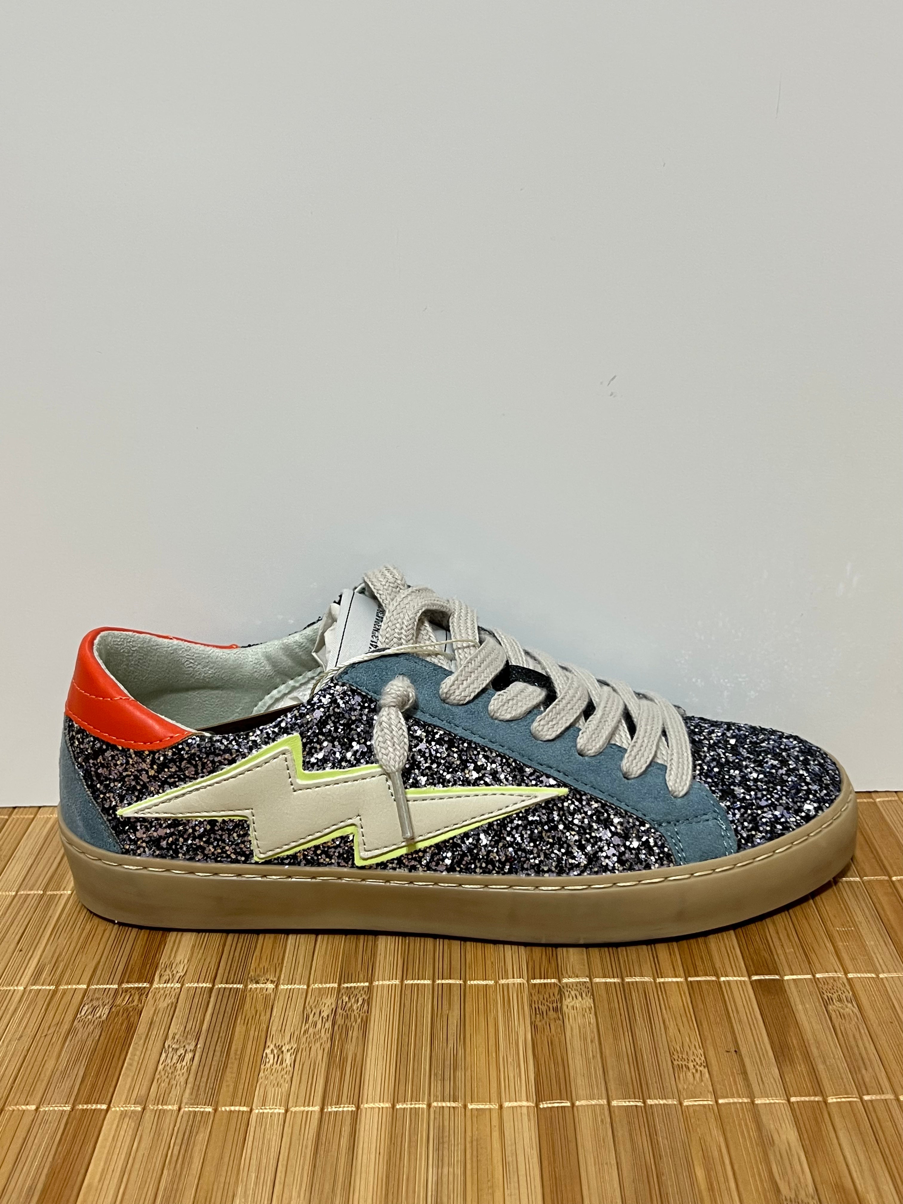 Zapatillas rayo con purpurina mujer – Tallas 35 a 41 | Tallan grandes, pedir una talla menos