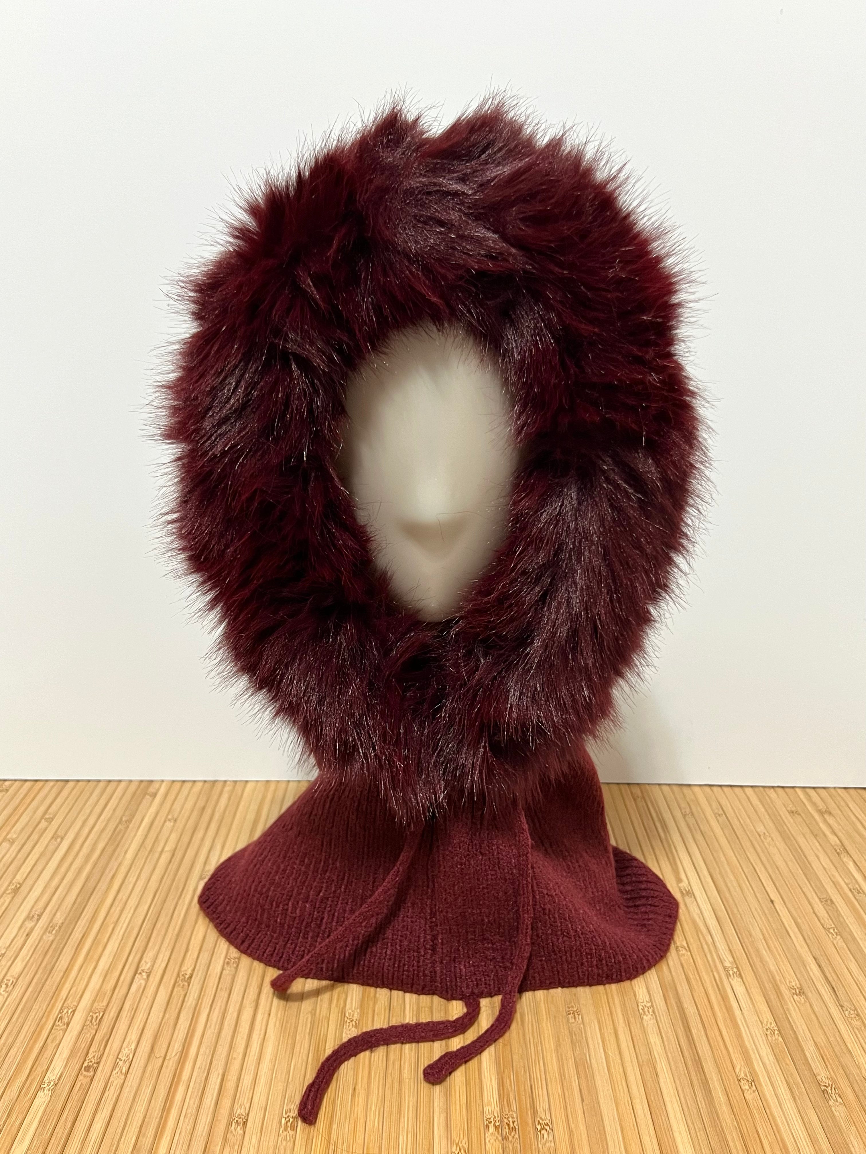 Balaclava de Punto con Pelo en la Capucha Mujer | Elegante y suave