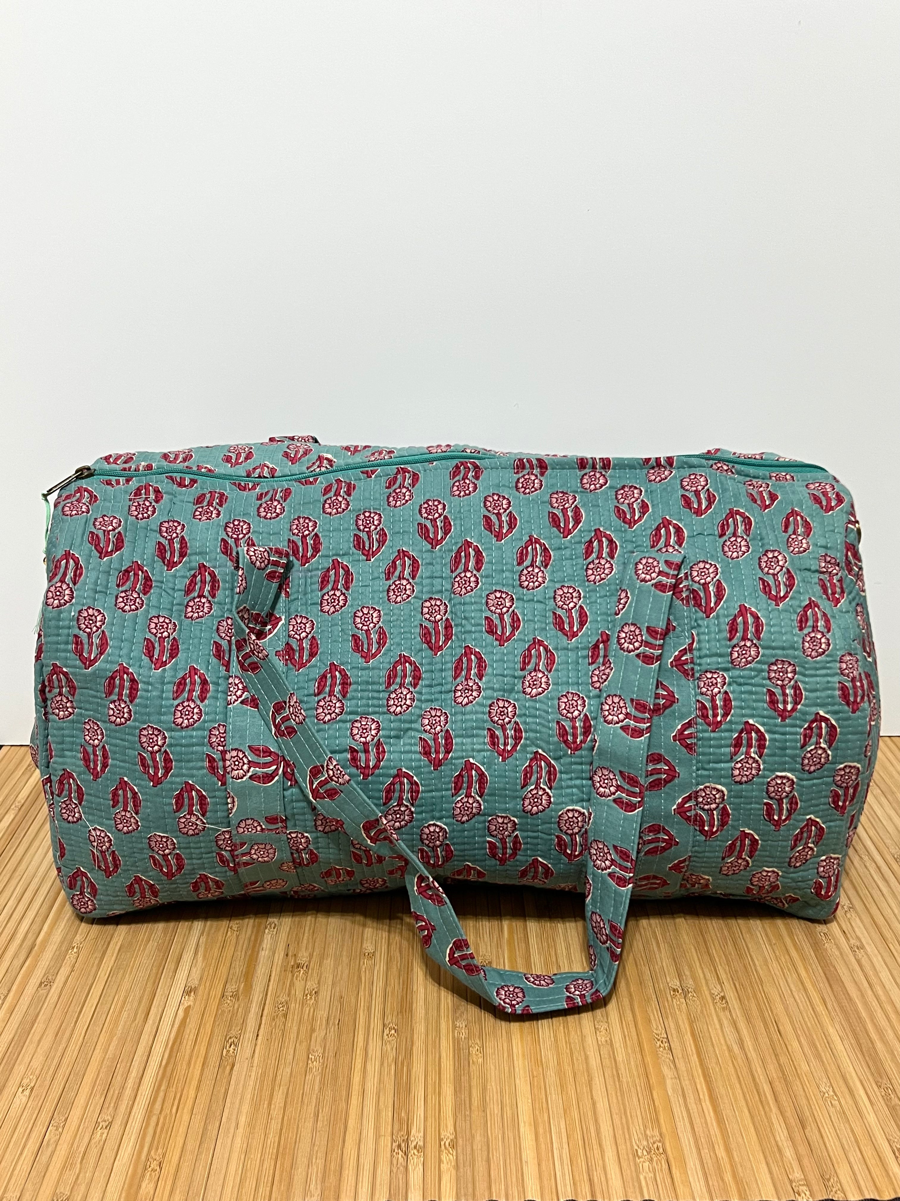 Bolso de viaje estampado de algodón personalizado iniciales – 40 × 30 × 20 cm