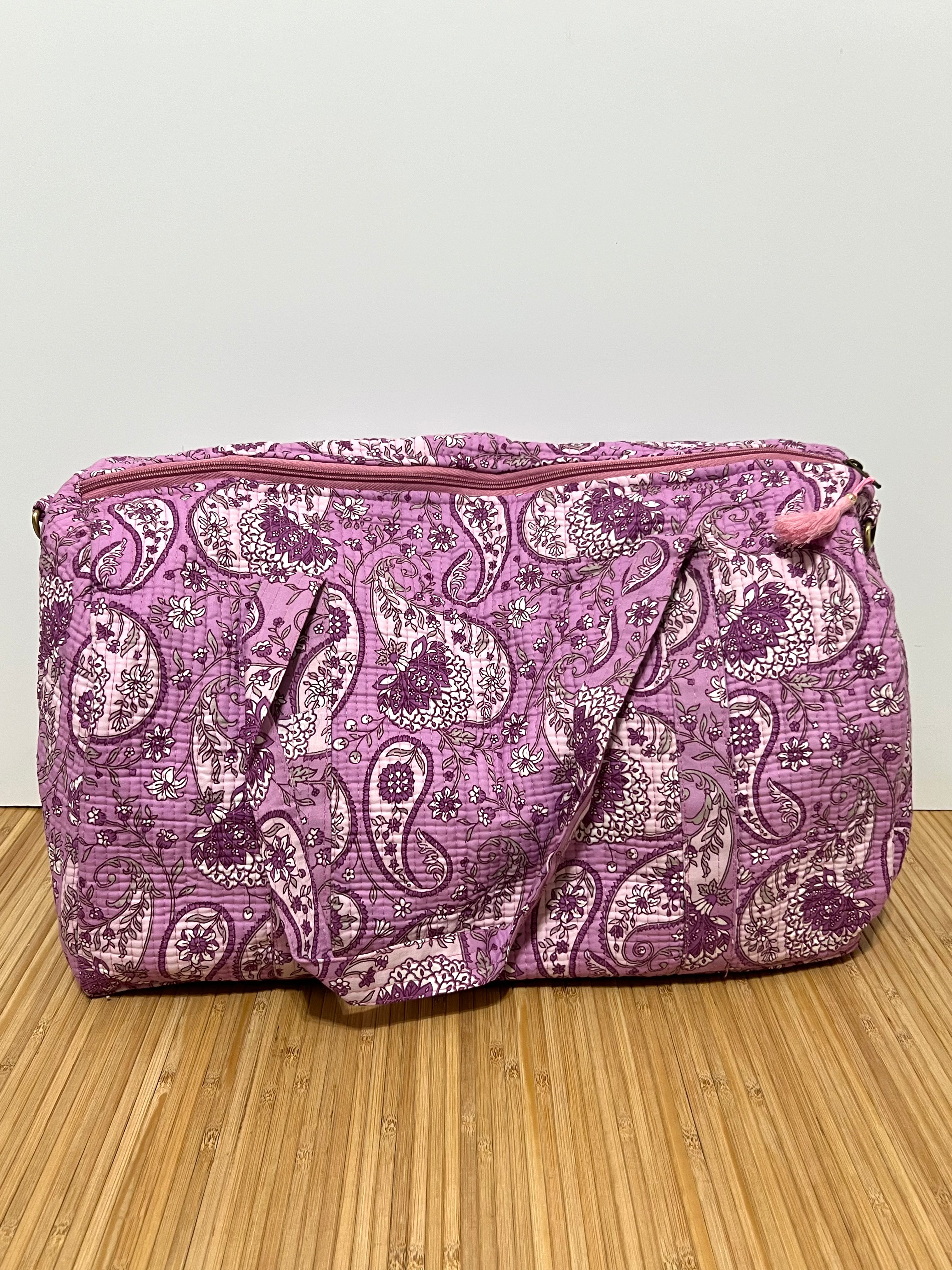 Personalisierte Reisetasche aus bedruckter Baumwolle mit Initialen – 40 × 30 × 20 cm