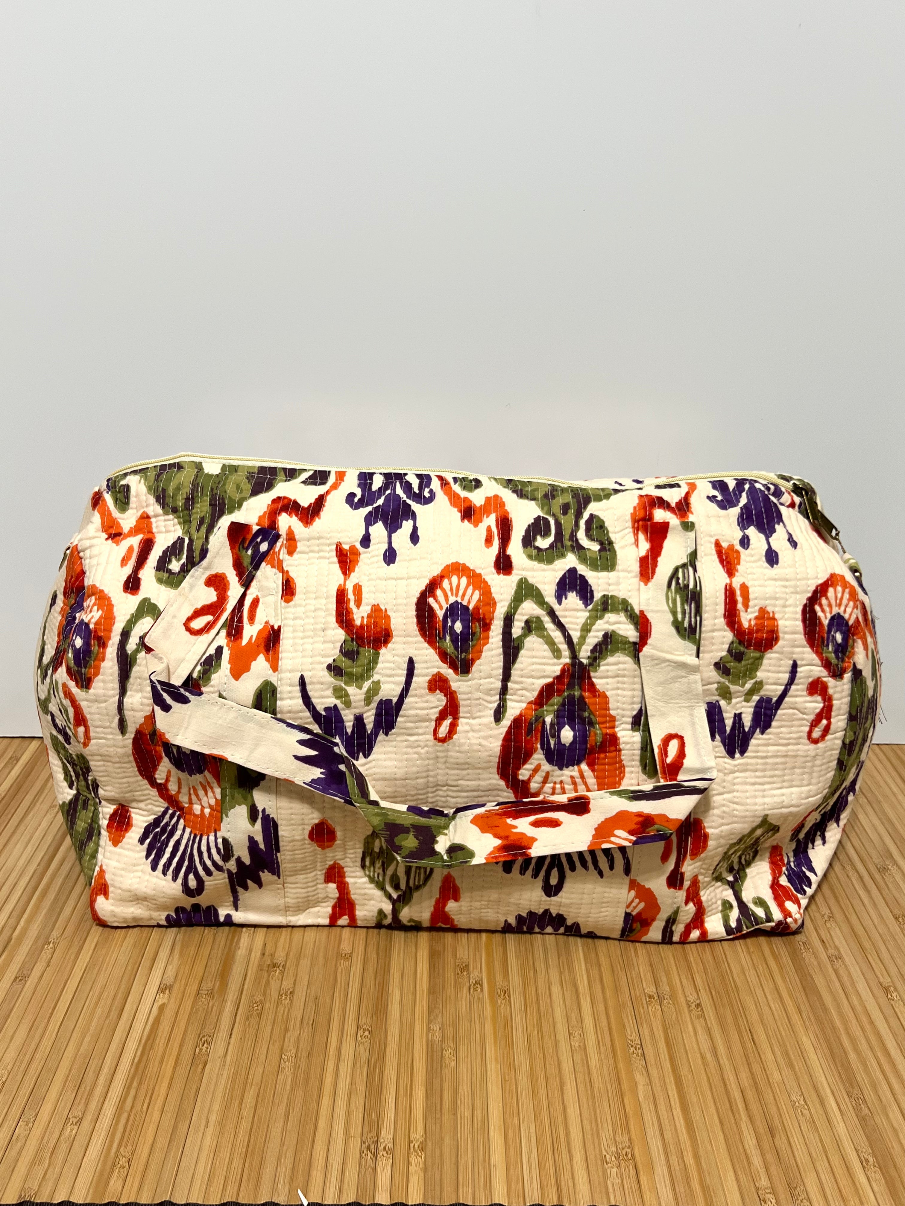 Bolso de viaje estampado de algodón personalizado iniciales – 40 × 30 × 20 cm