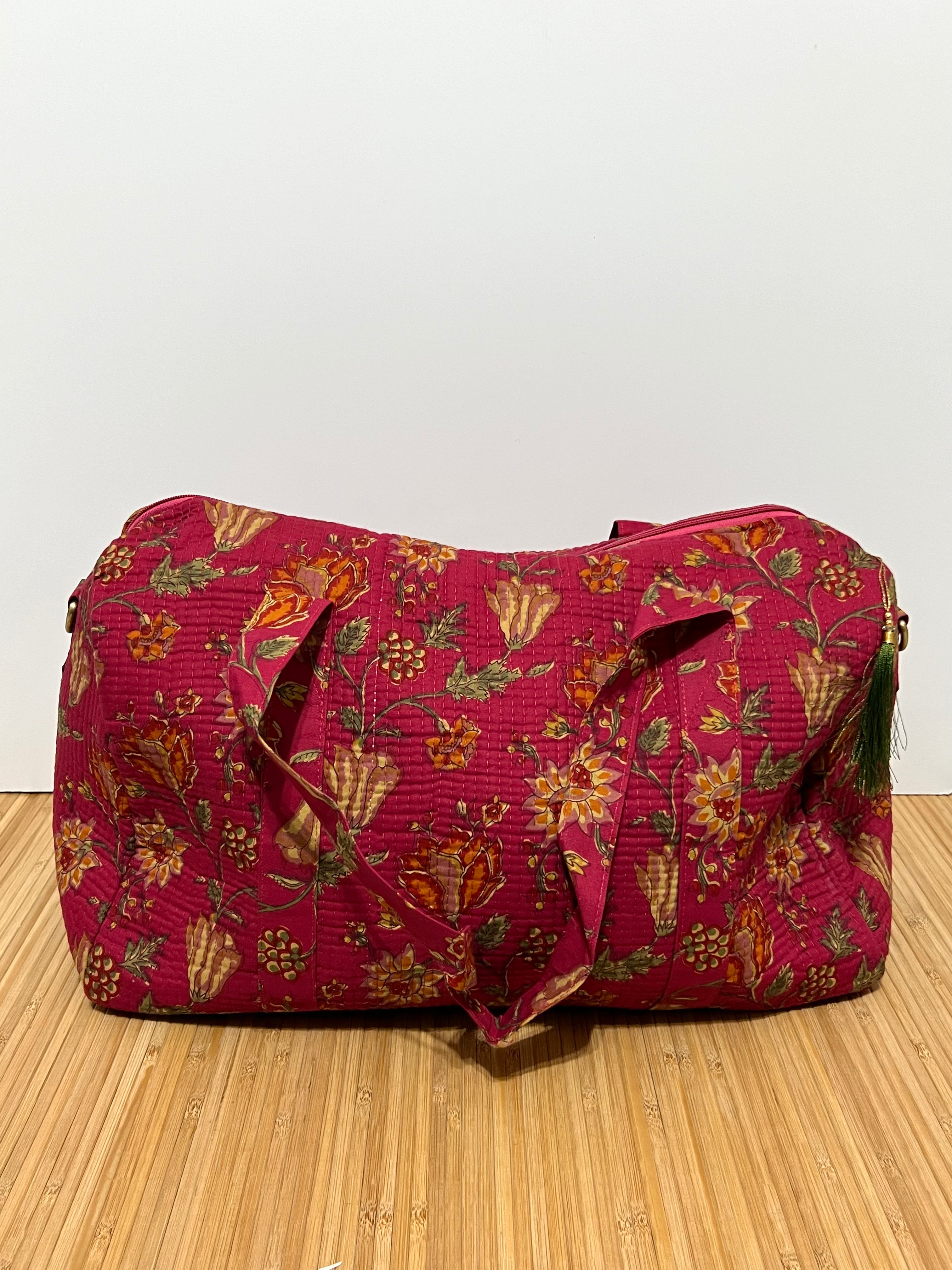 Bolso de viaje estampado de algodón personalizado iniciales – 40 × 30 × 20 cm