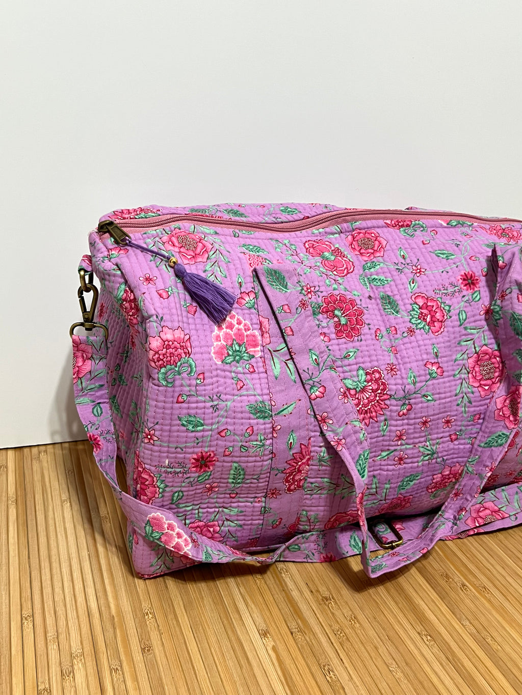 Personalisierte Reisetasche aus bedruckter Baumwolle mit Initialen – 40 × 30 × 20 cm