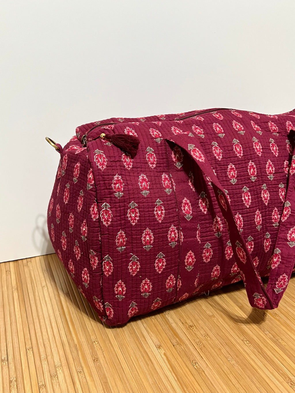 Personalisierte Reisetasche aus bedruckter Baumwolle mit Initialen – 40 × 30 × 20 cm