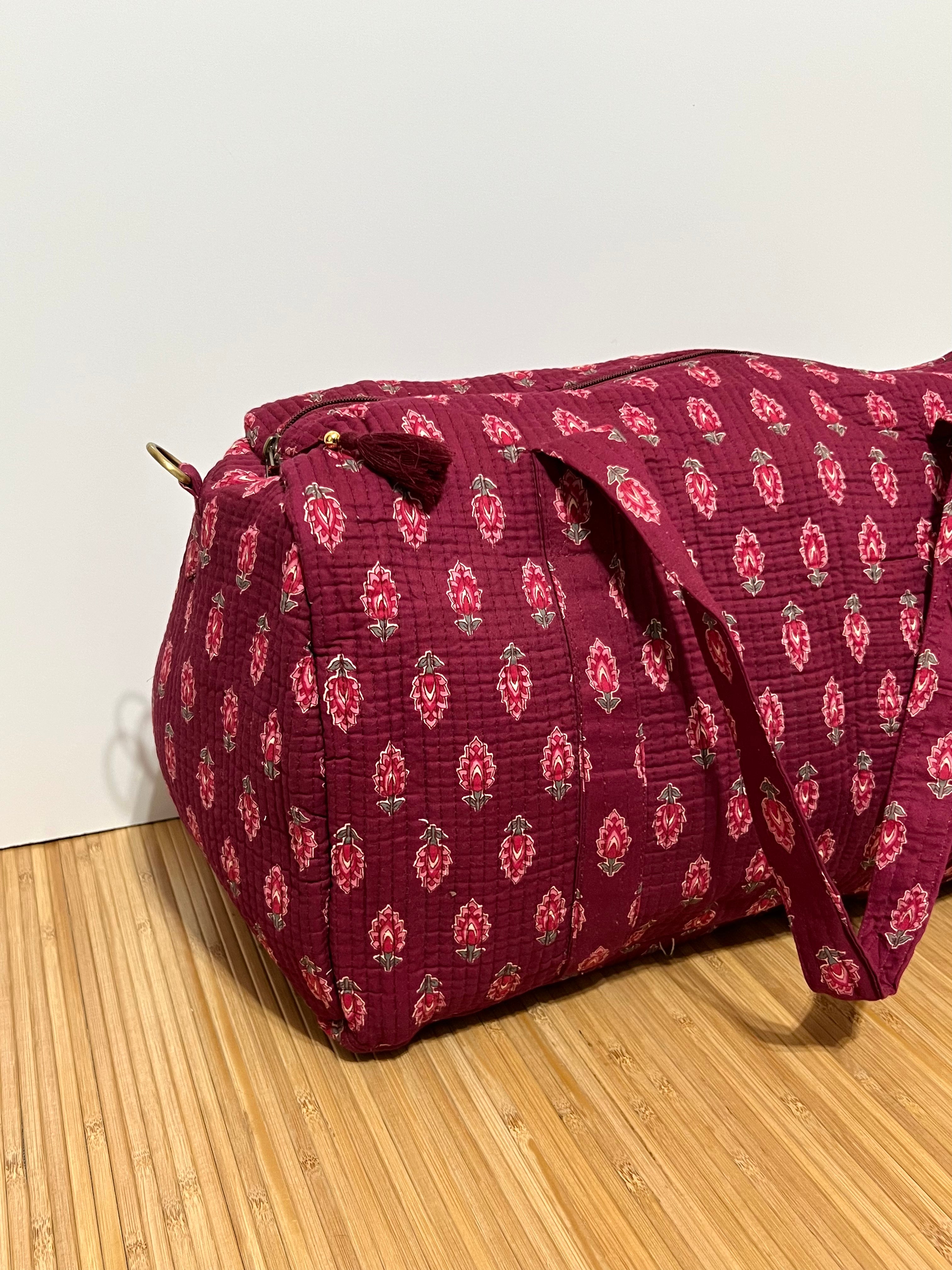 Personalisierte Reisetasche aus bedruckter Baumwolle mit Initialen – 40 × 30 × 20 cm