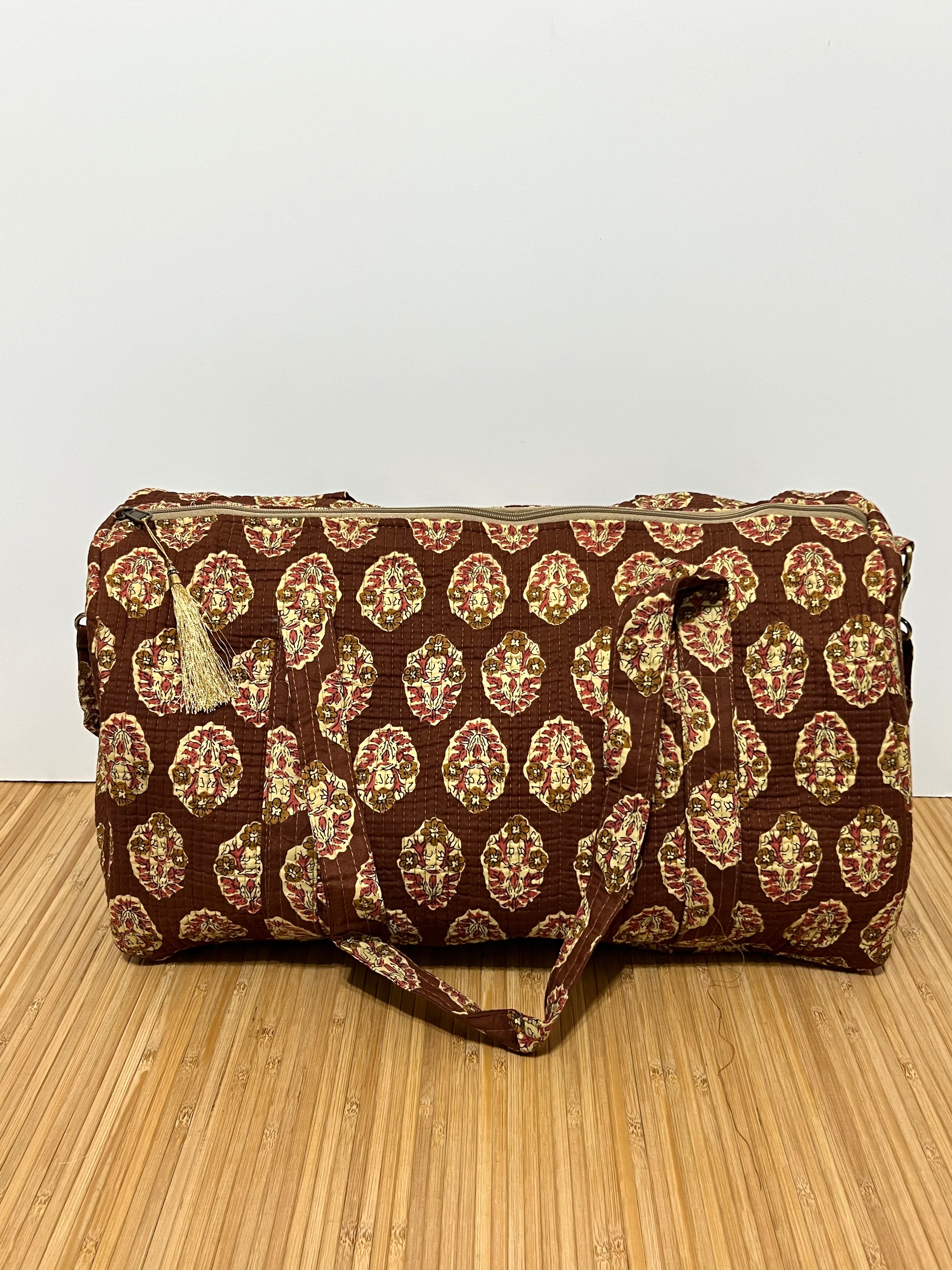 Personalisierte Reisetasche aus bedruckter Baumwolle mit Initialen – 40 × 30 × 20 cm