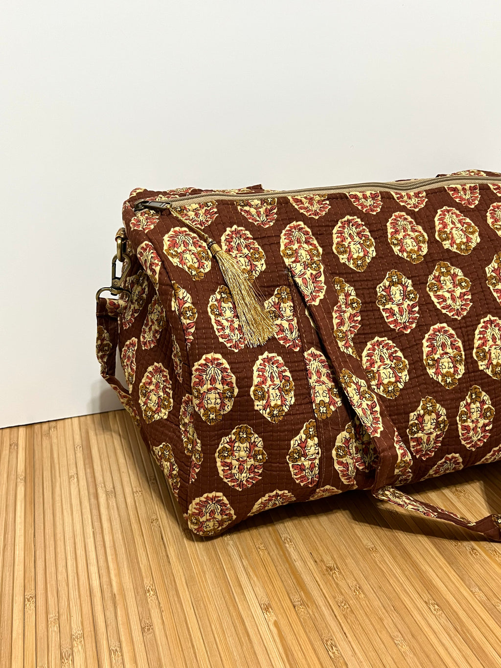 Personalisierte Reisetasche aus bedruckter Baumwolle mit Initialen – 40 × 30 × 20 cm