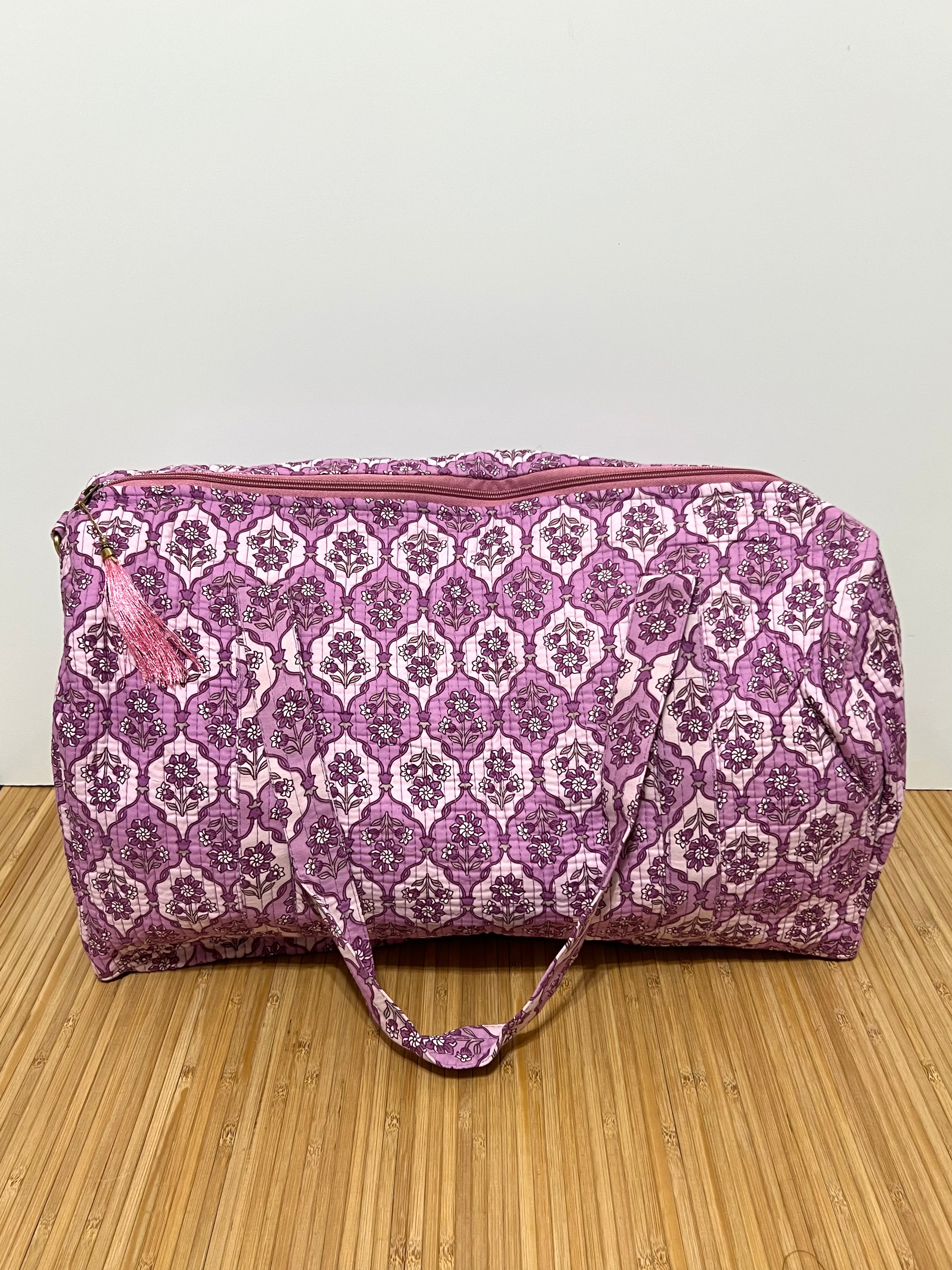 Bolso de viaje estampado de algodón personalizado iniciales – 40 × 30 × 20 cm