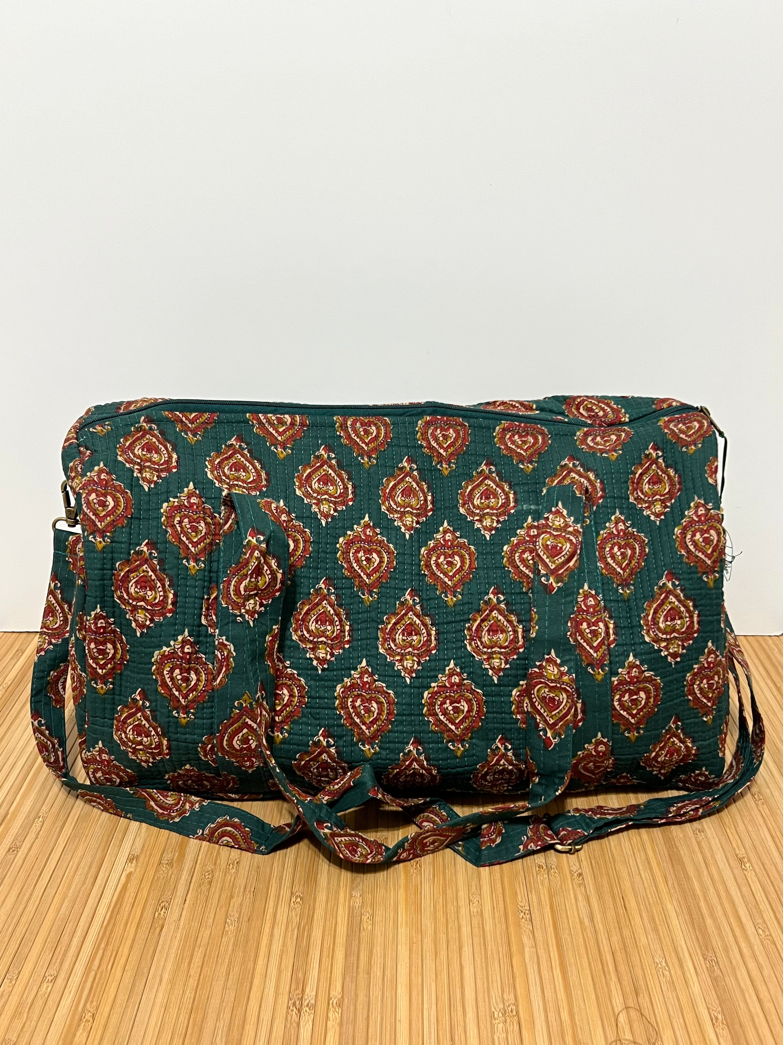 Bolso de viaje estampado de algodón personalizado iniciales – 40 × 30 × 20 cm