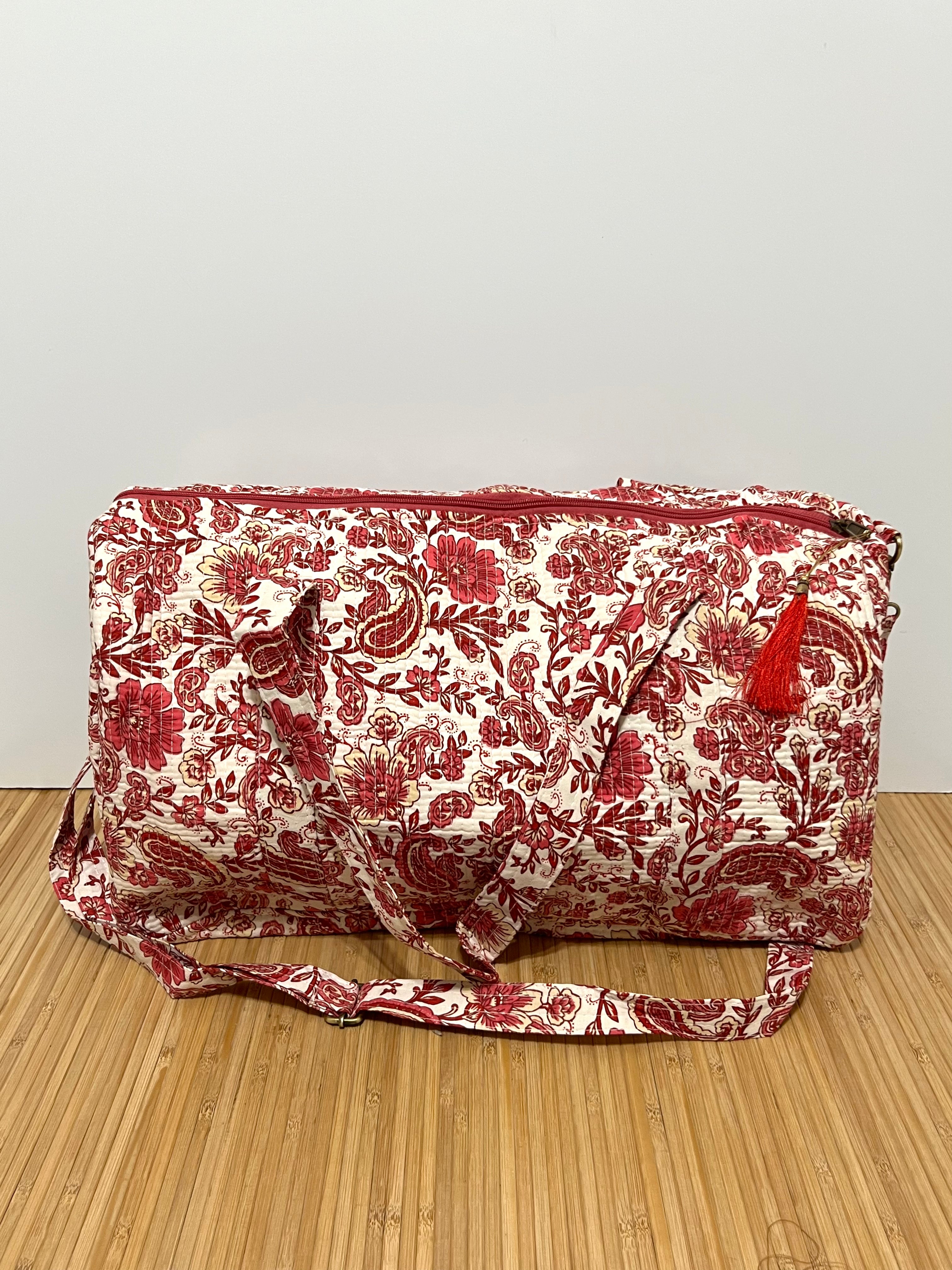 Bolso de viaje estampado de algodón personalizado iniciales – 40 × 30 × 20 cm