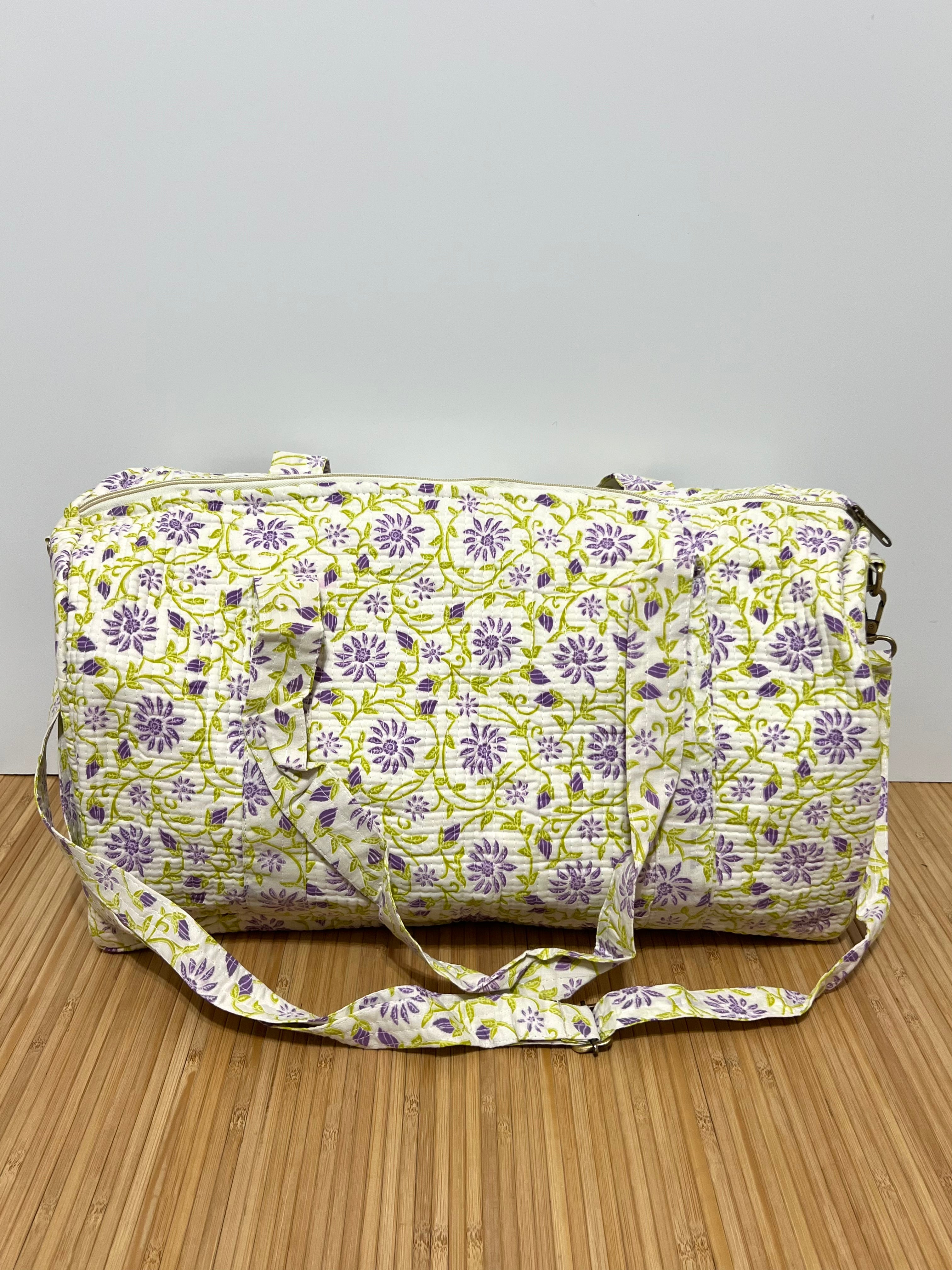 Bolso de viaje estampado de algodón personalizado iniciales – 40 × 30 × 20 cm