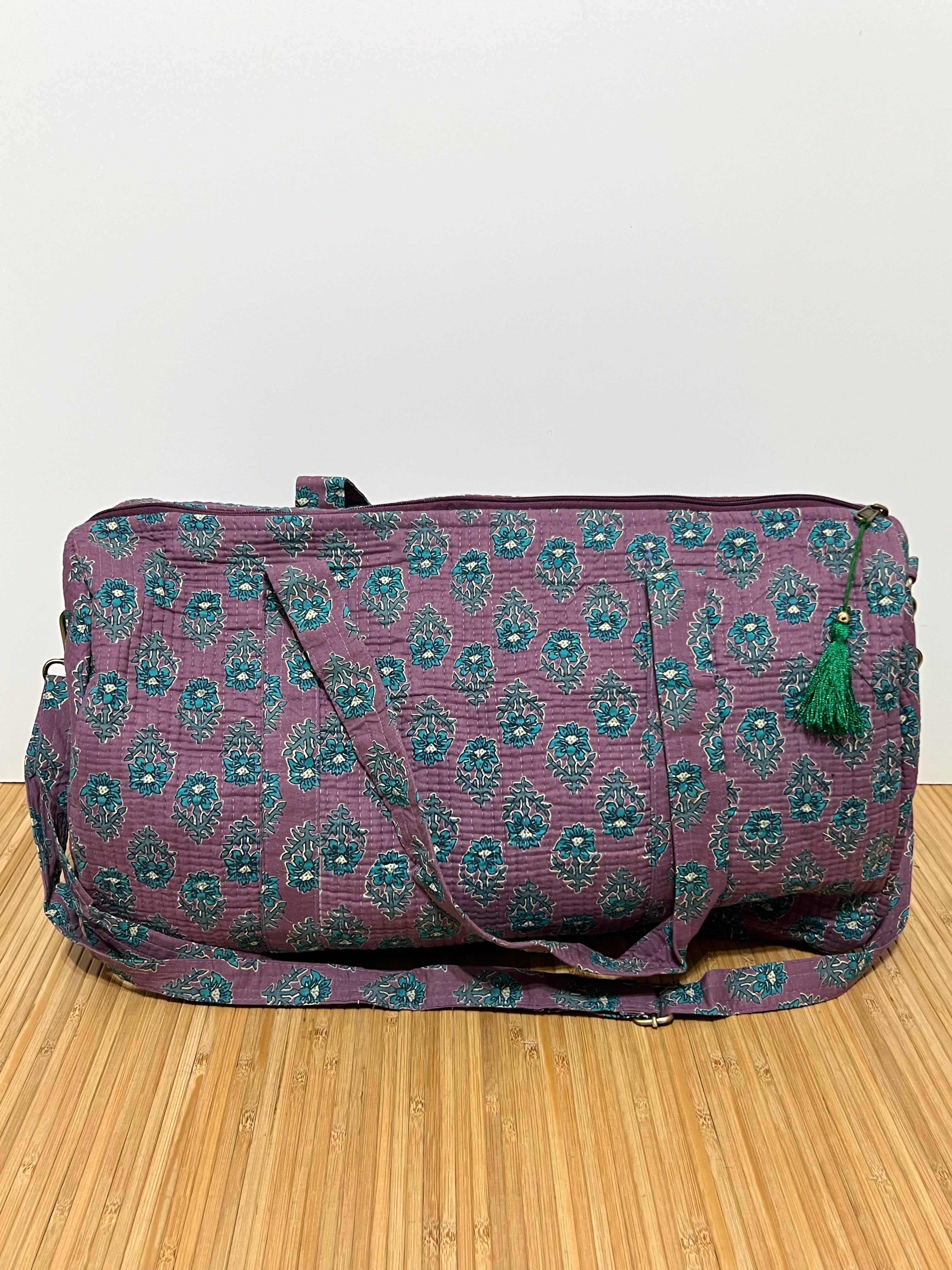 Bolso de viaje estampado de algodón personalizado iniciales – 40 × 30 × 20 cm