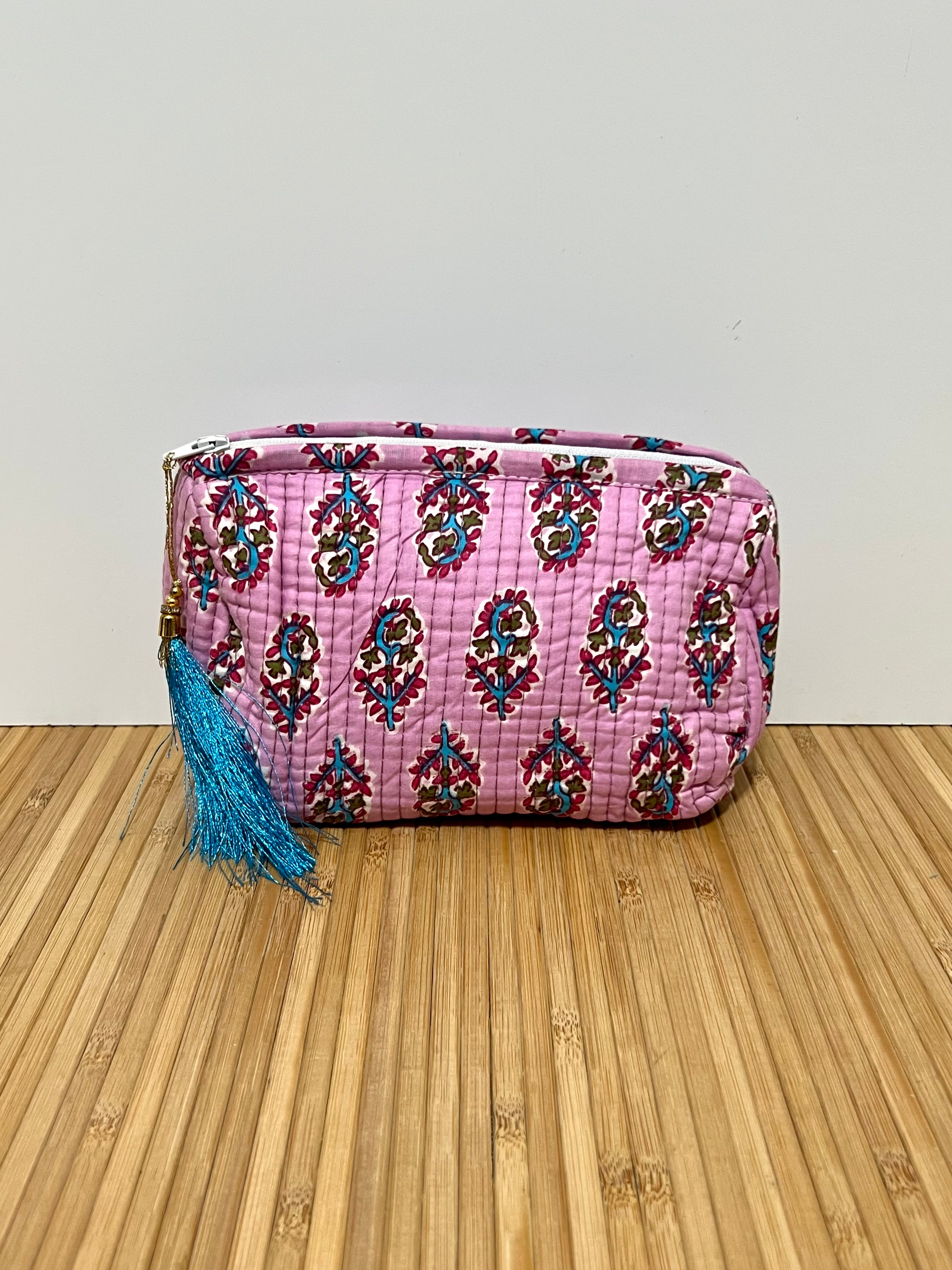 Neceser estampado de Algodón impermeable con Compartimentos | Personalizado con iniciales