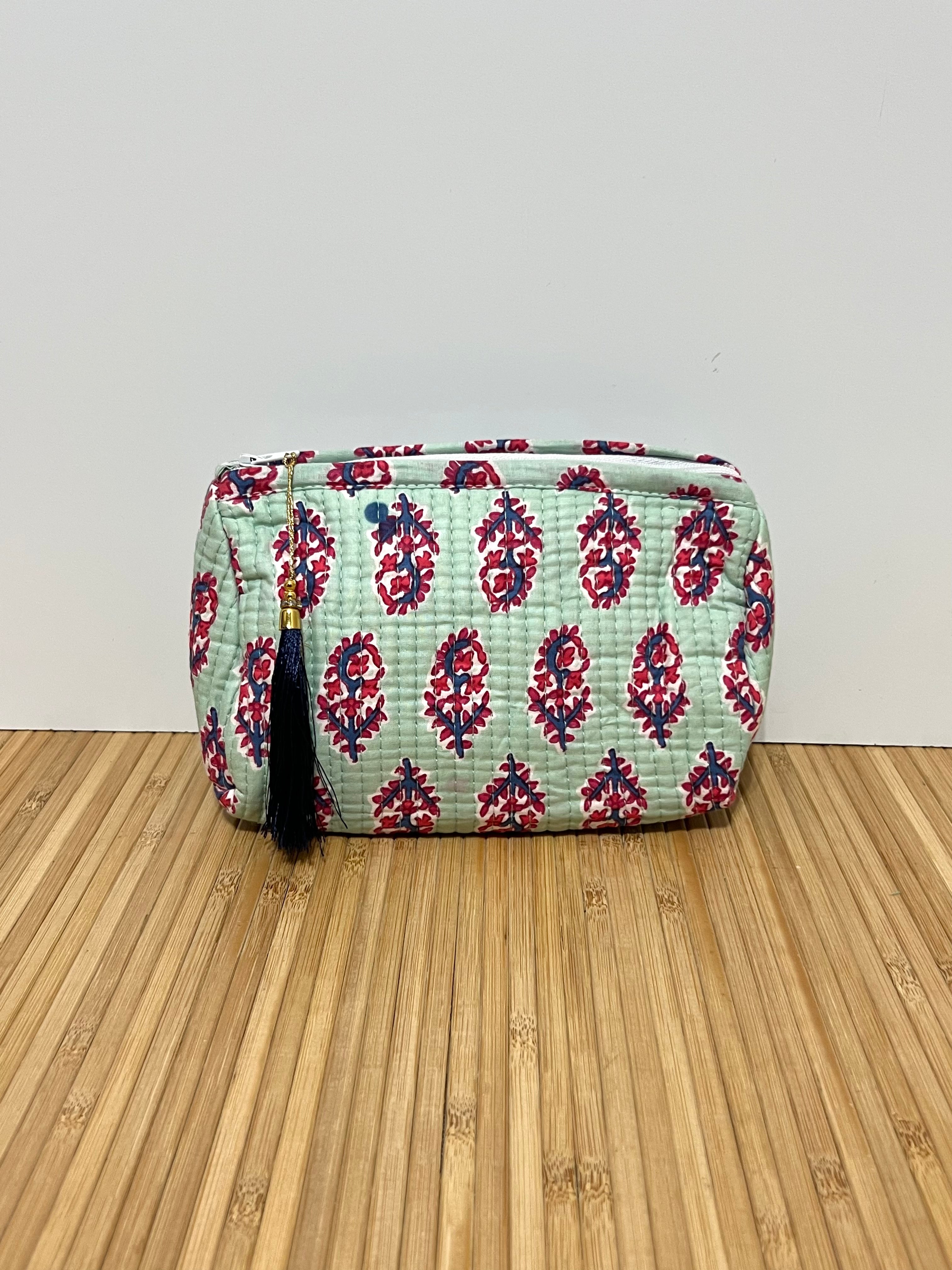 Neceser estampado de Algodón impermeable con Compartimentos | Personalizado con iniciales