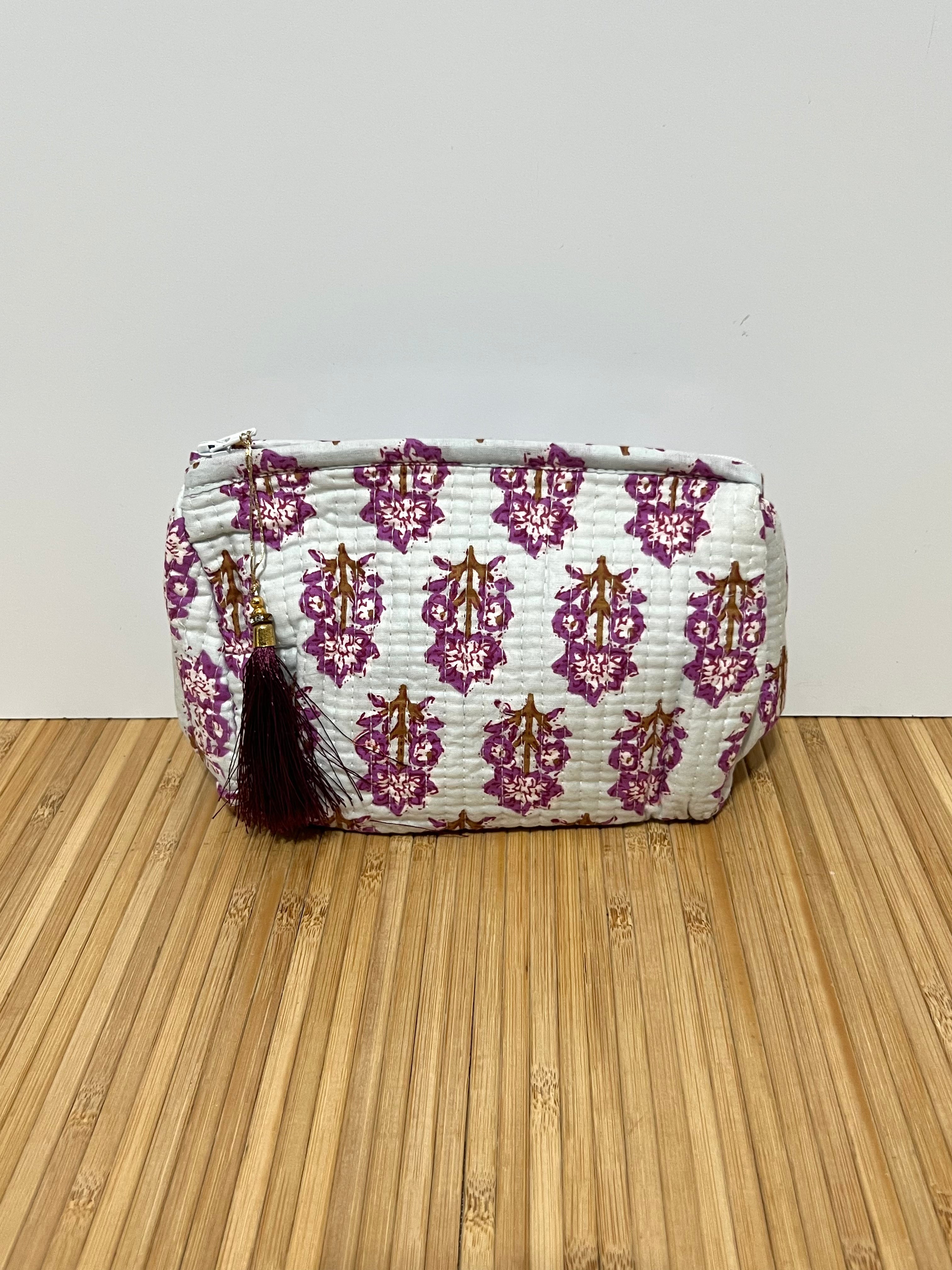 Neceser estampado de Algodón impermeable con Compartimentos | Personalizado con iniciales